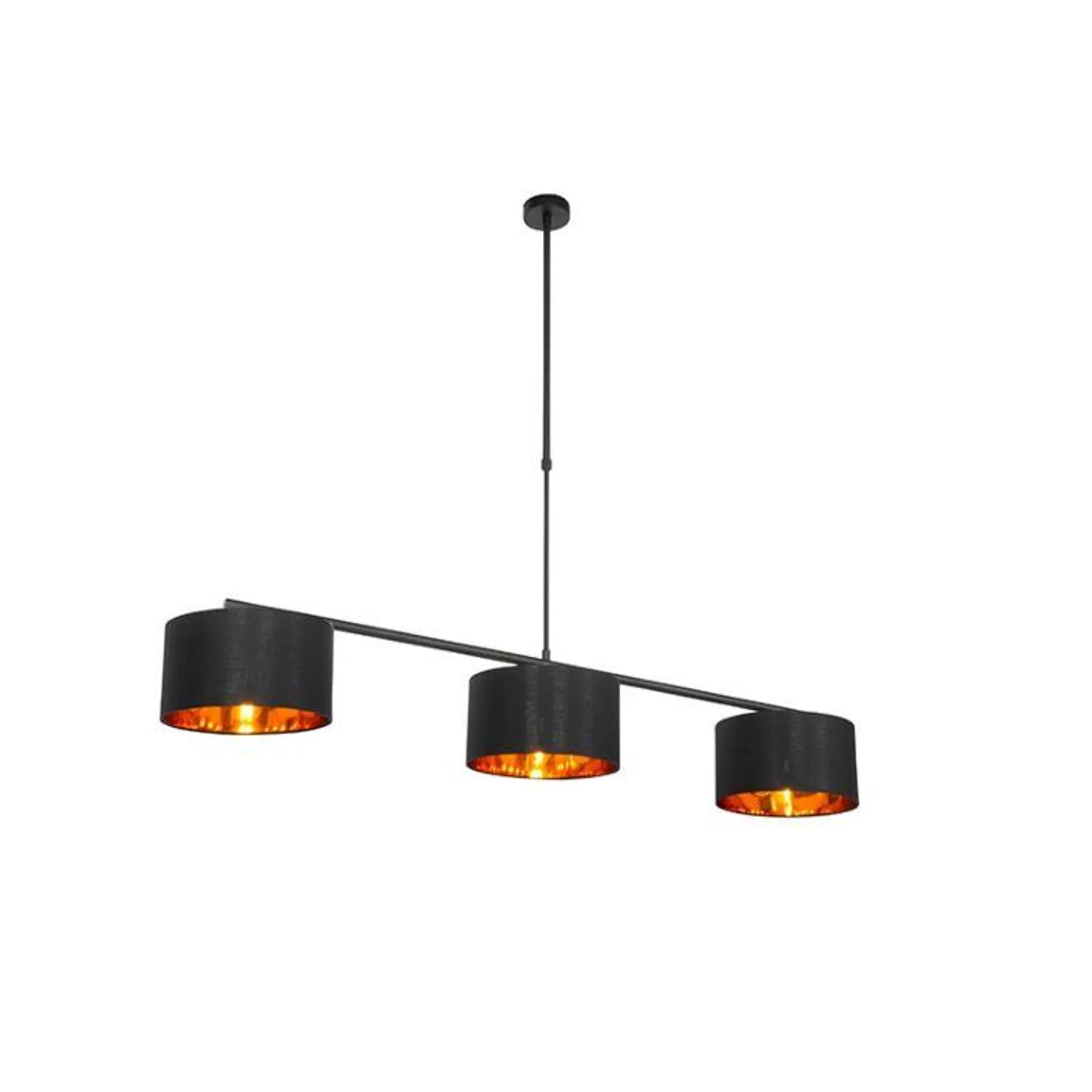 Moderne hanglamp zwart met goud 125 cm 3-lichts - VT 3