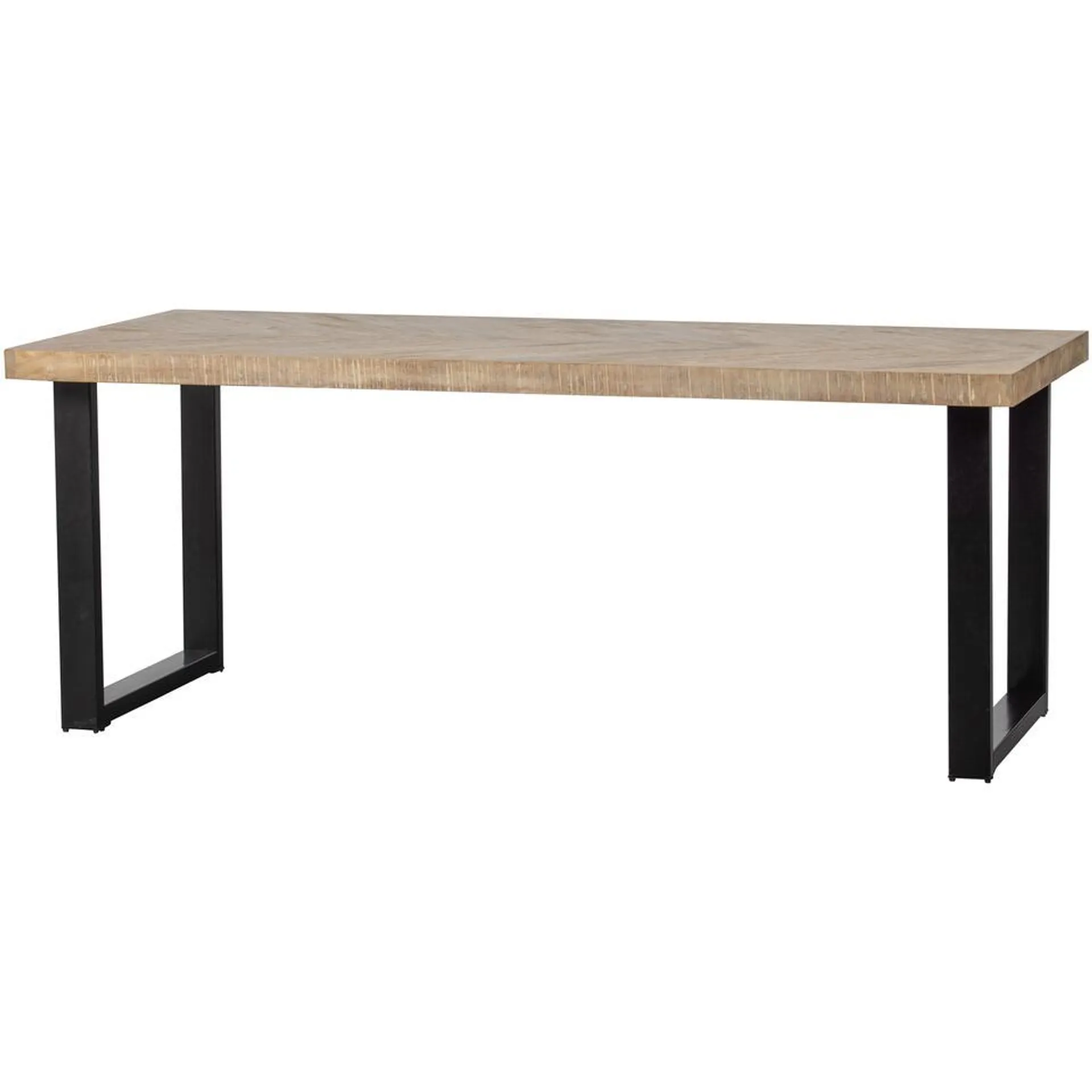 WOOOD Tablo Tafel Visgraat met U-Poot - Mango - 75x200x90