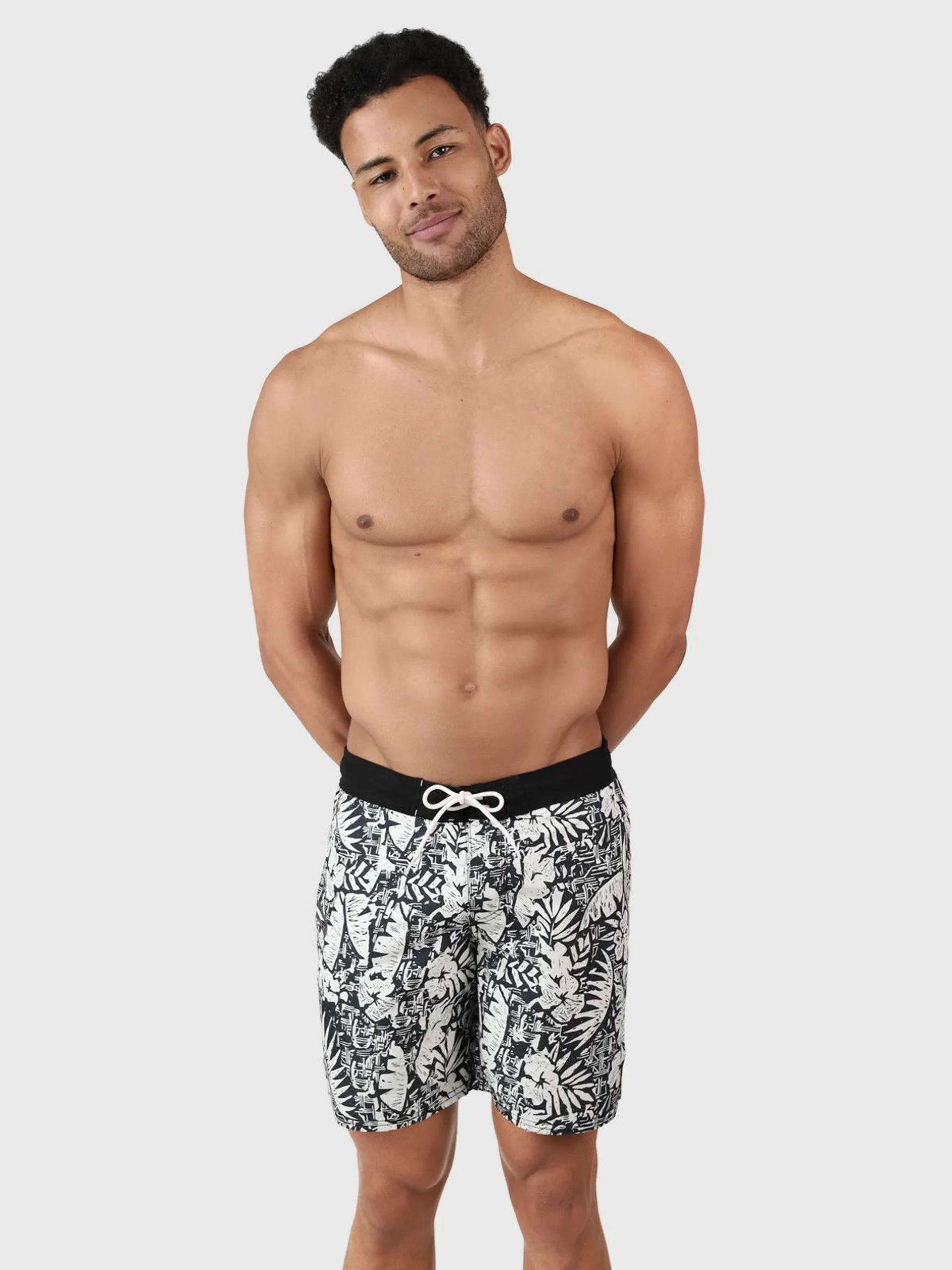 Thone Men Long Swim Shorts | Black