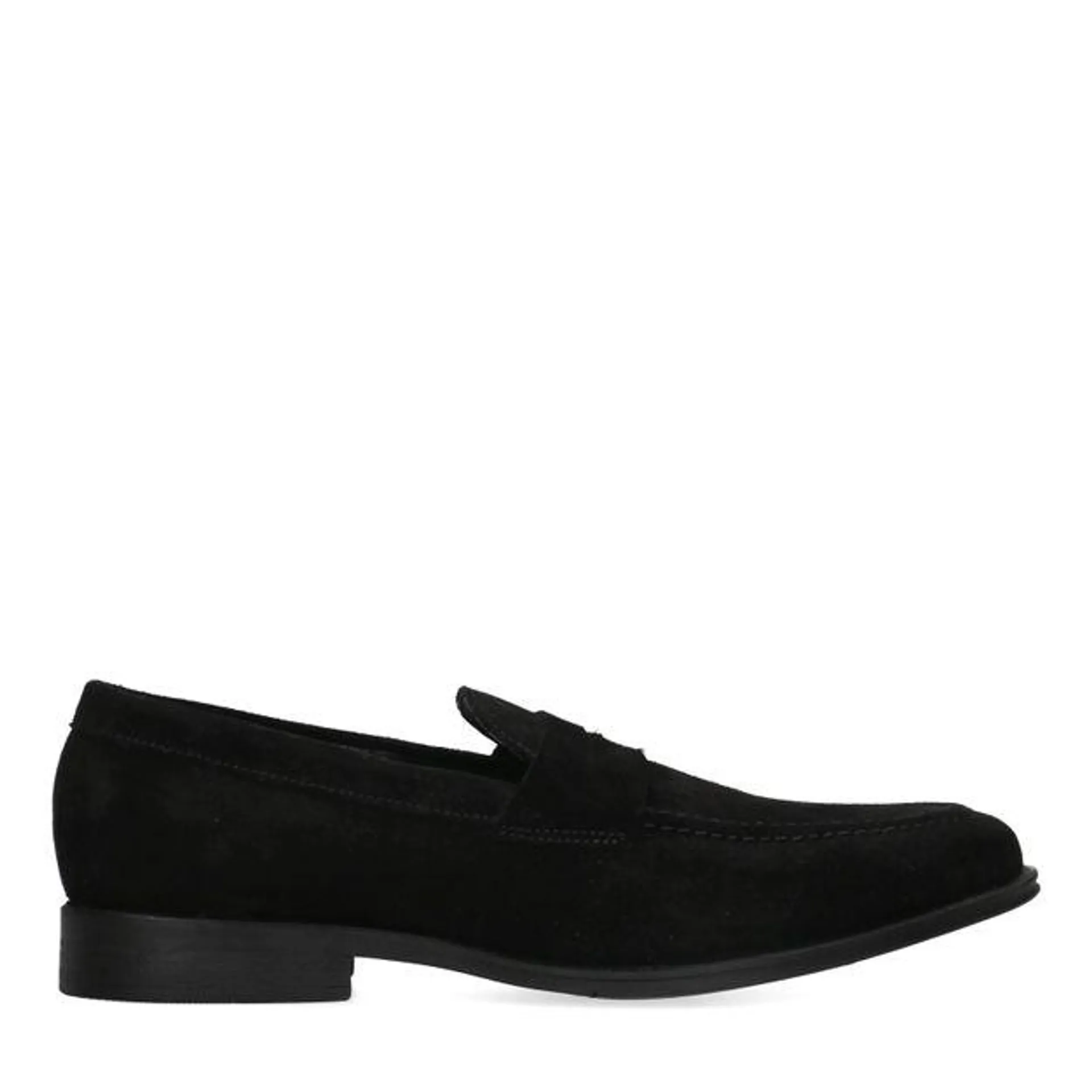 Zwarte suède penny loafers