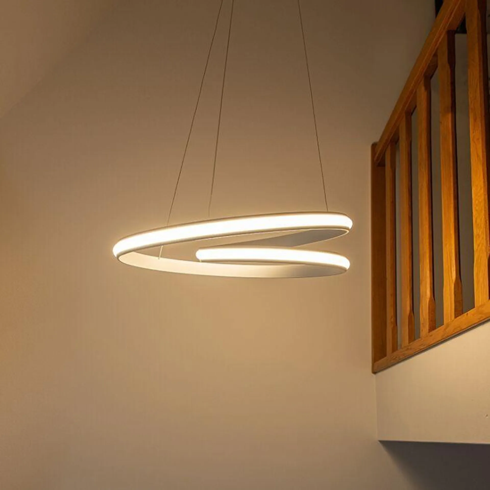 Moderne hanglamp wit 55cm incl. LED - Rowan