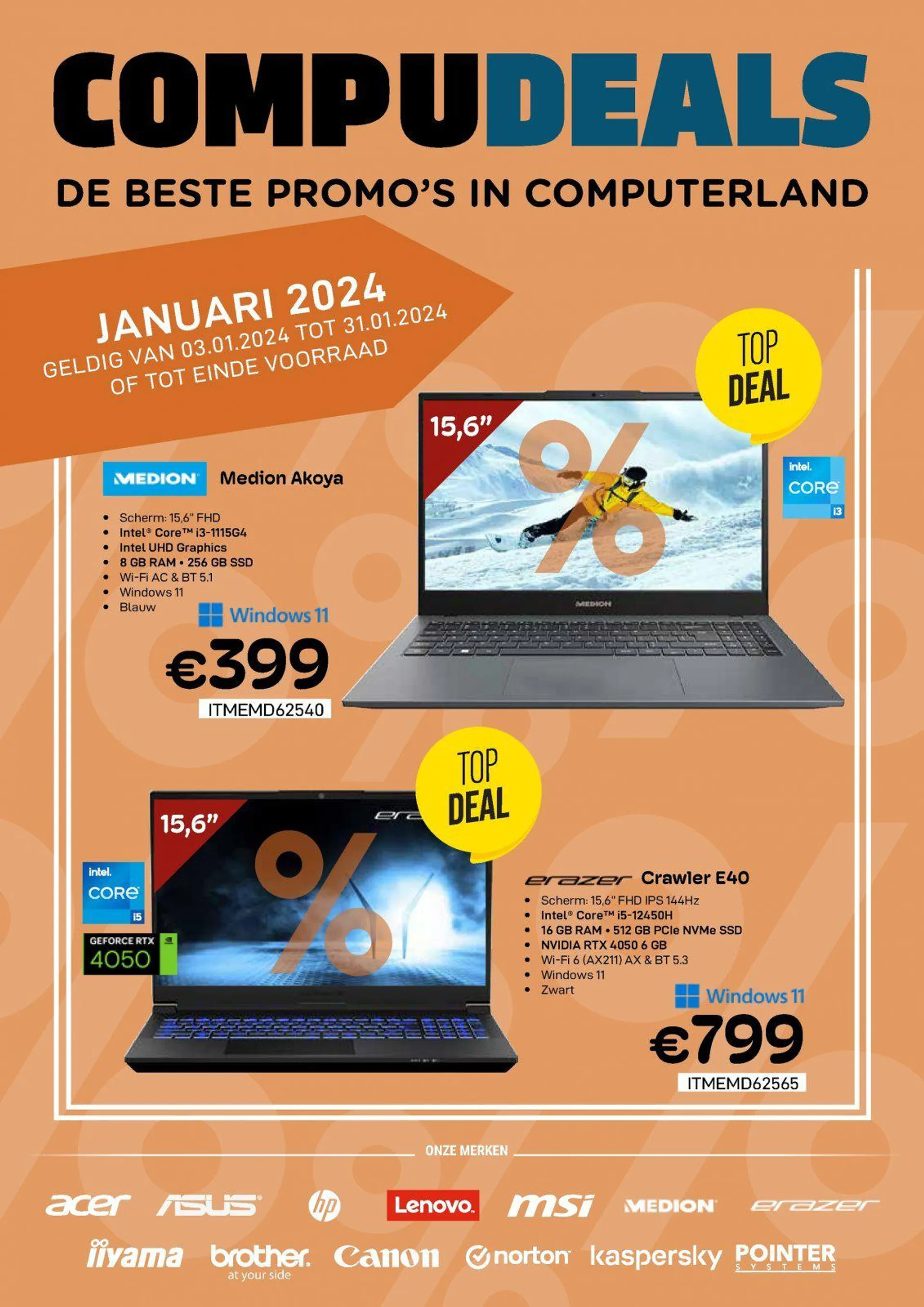 Compu Deals folder tot 31.01.2024 van 3 januari tot 31 januari 2024 - folder pagina 