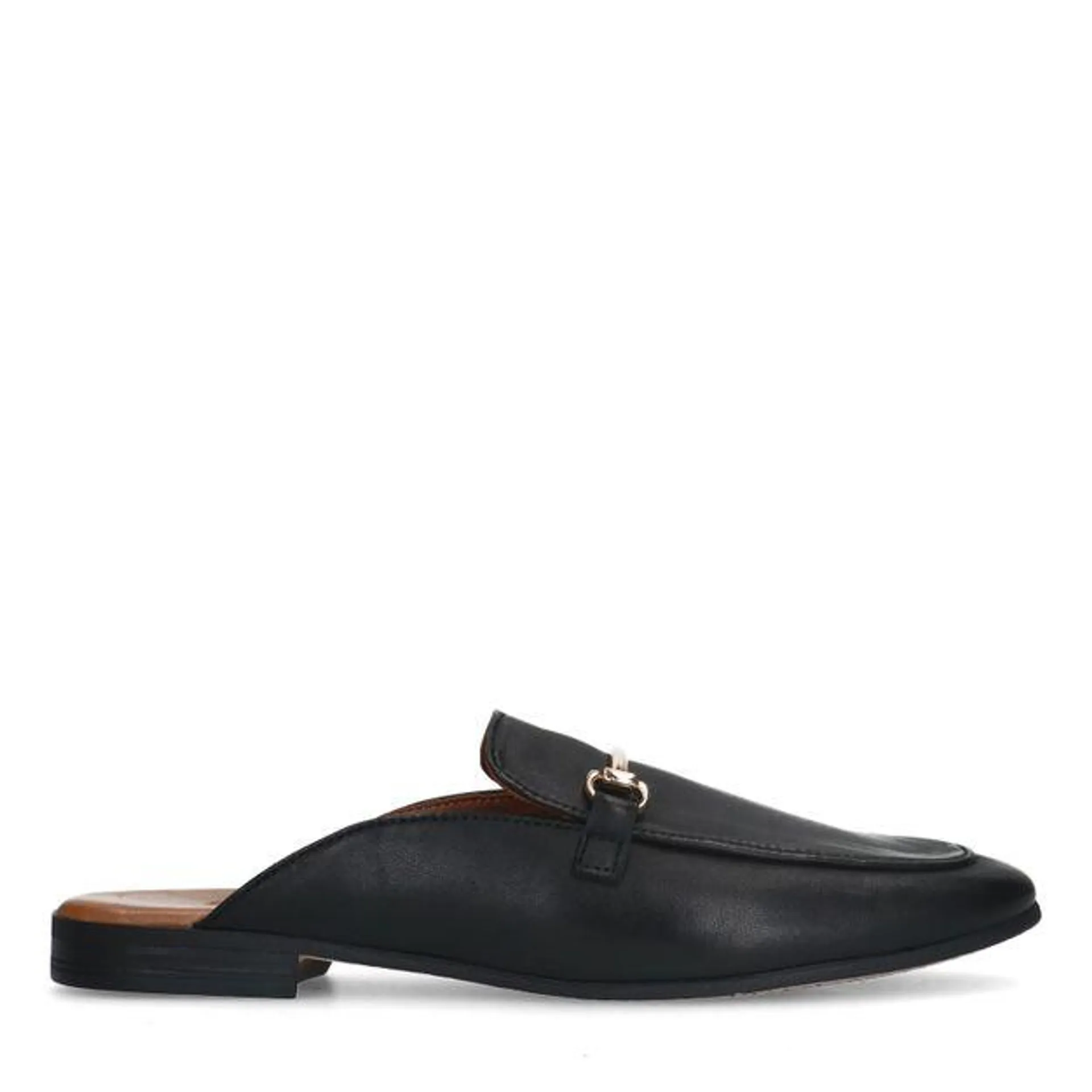 Zwarte leren slip on loafers