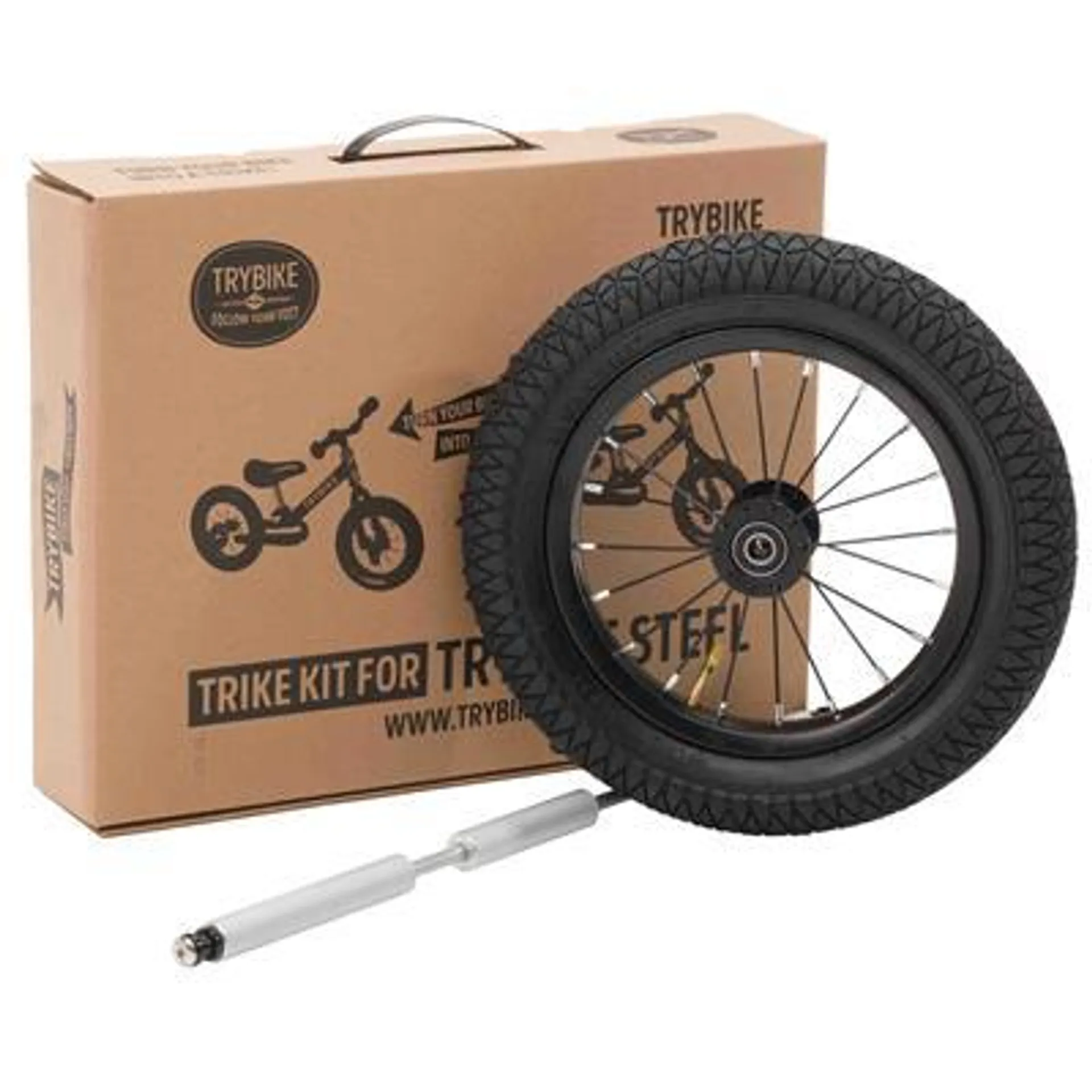 Trybike Trike kit (zwarte banden) voor loopfiets