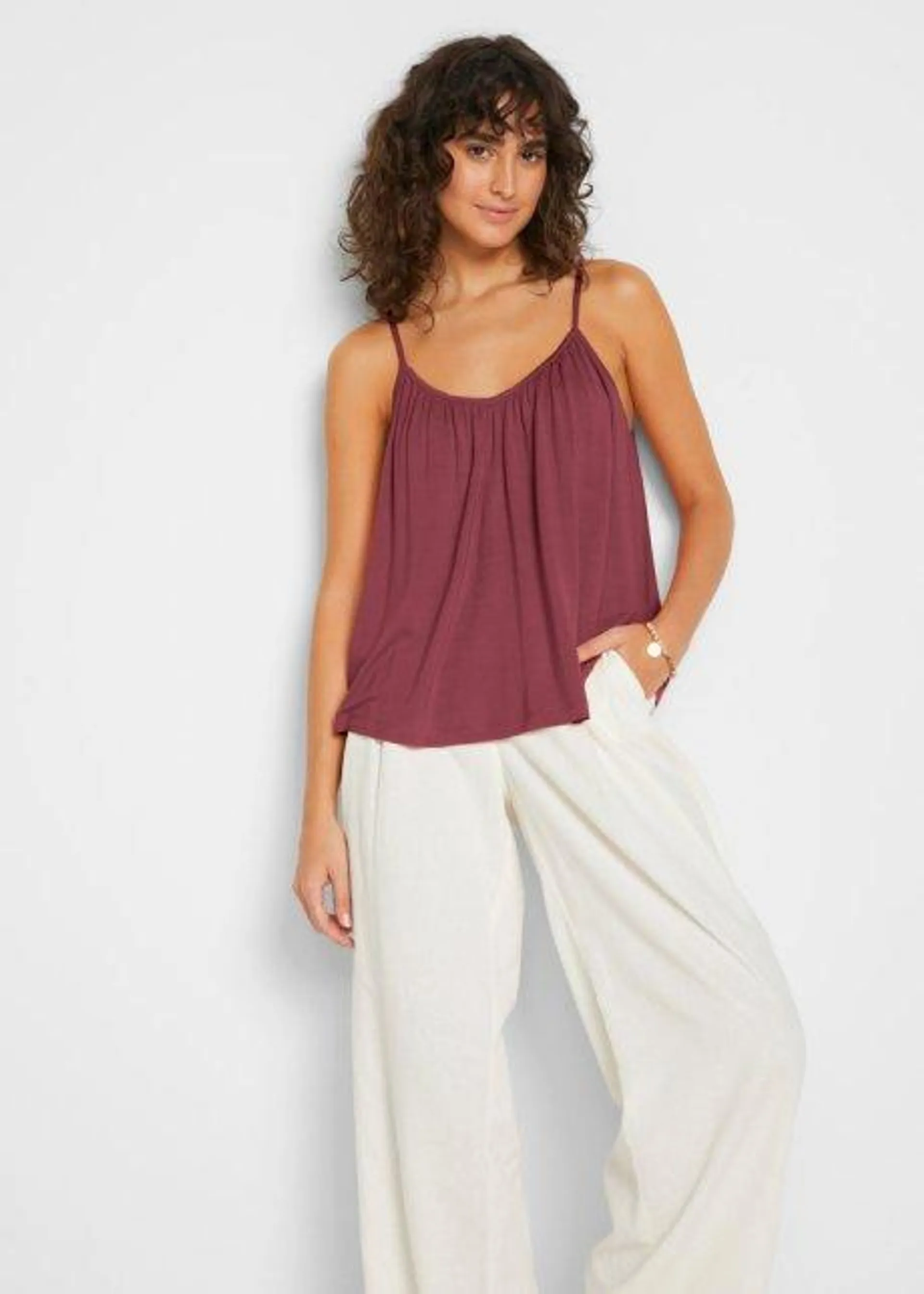 Top-tunique fluide avec viscose