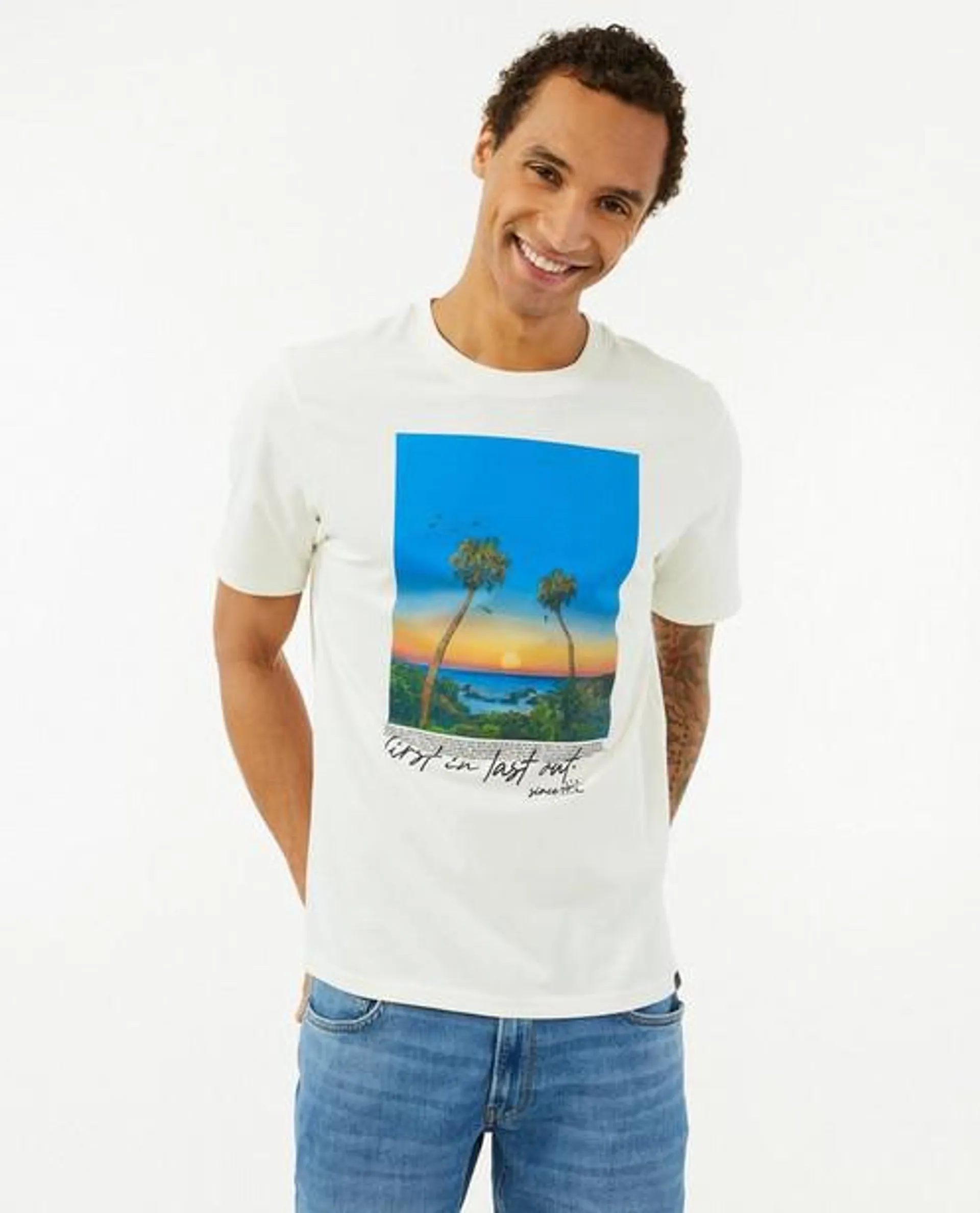 Wit T-shirt met fotoprint