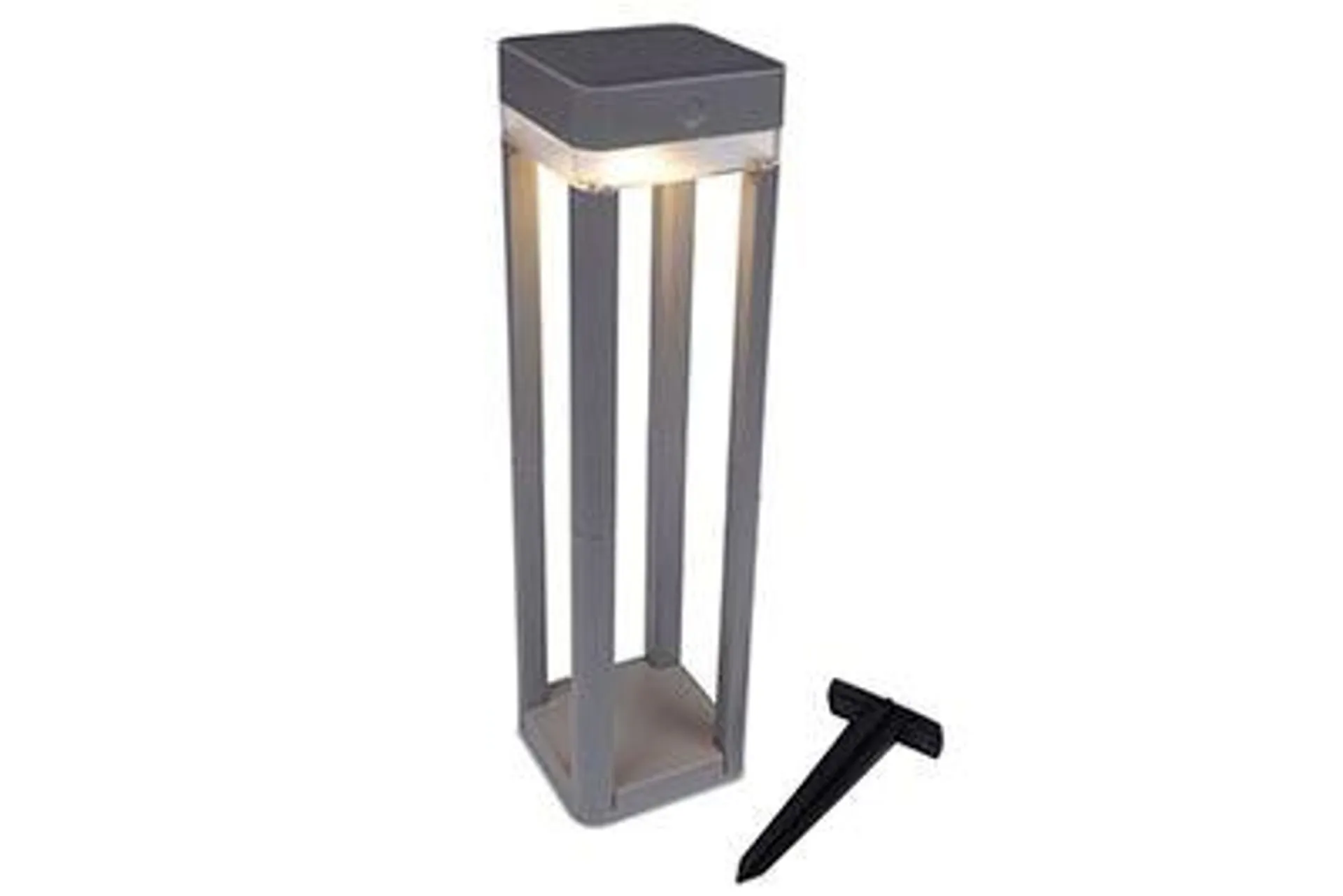 Table cube solar draagbare tuinpaal zilver grijs led 1w
