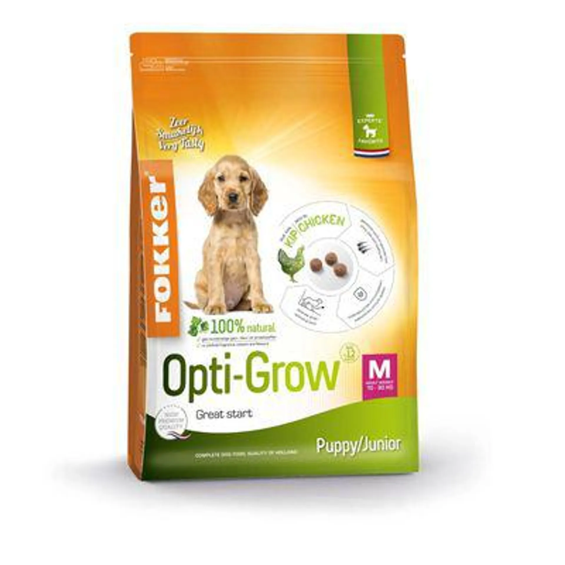 Nourriture pour chiens Fokker Puppy/Junior Medium Opti-Grow