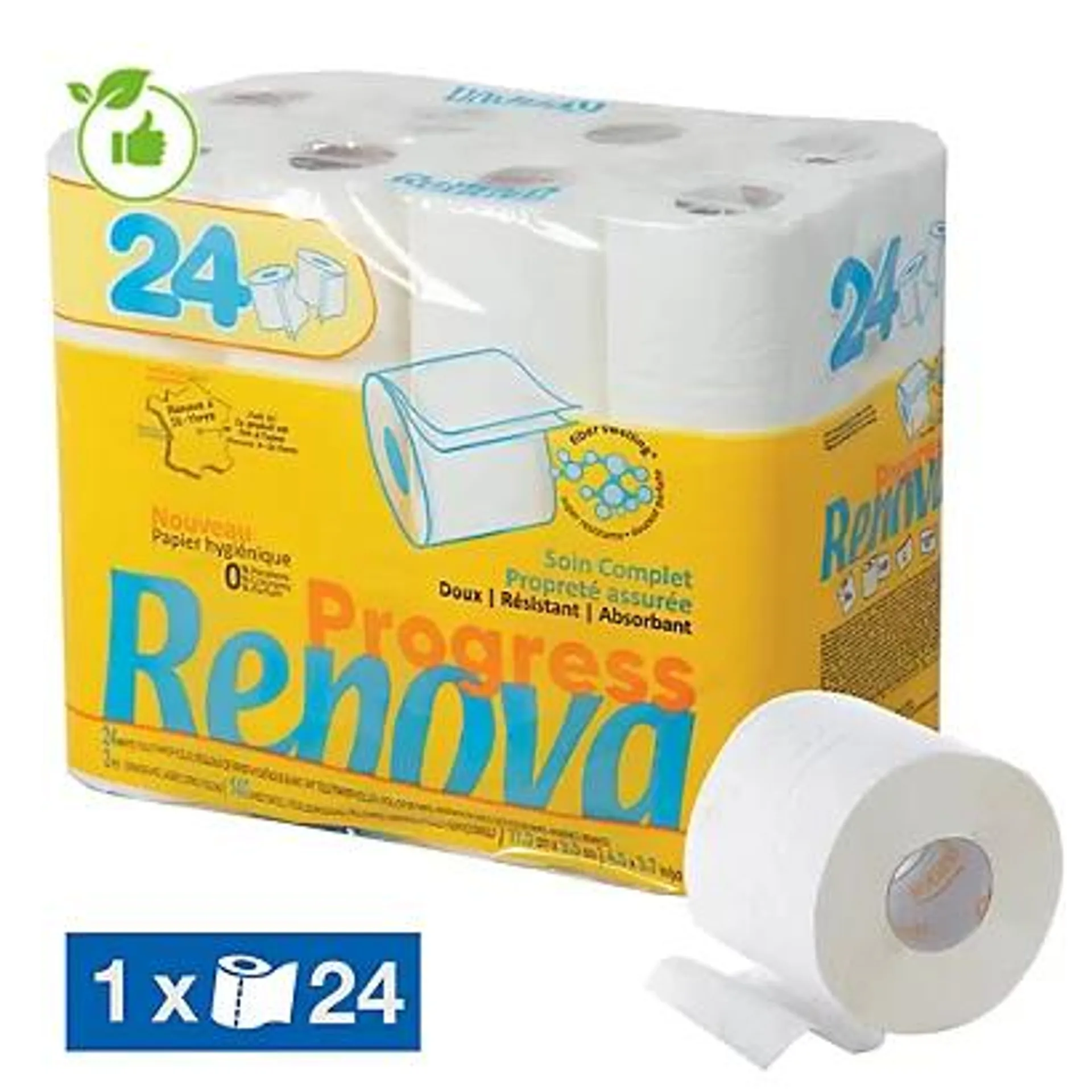 Toiletpapier Renova Progress 2-laags, set van 24 rollen