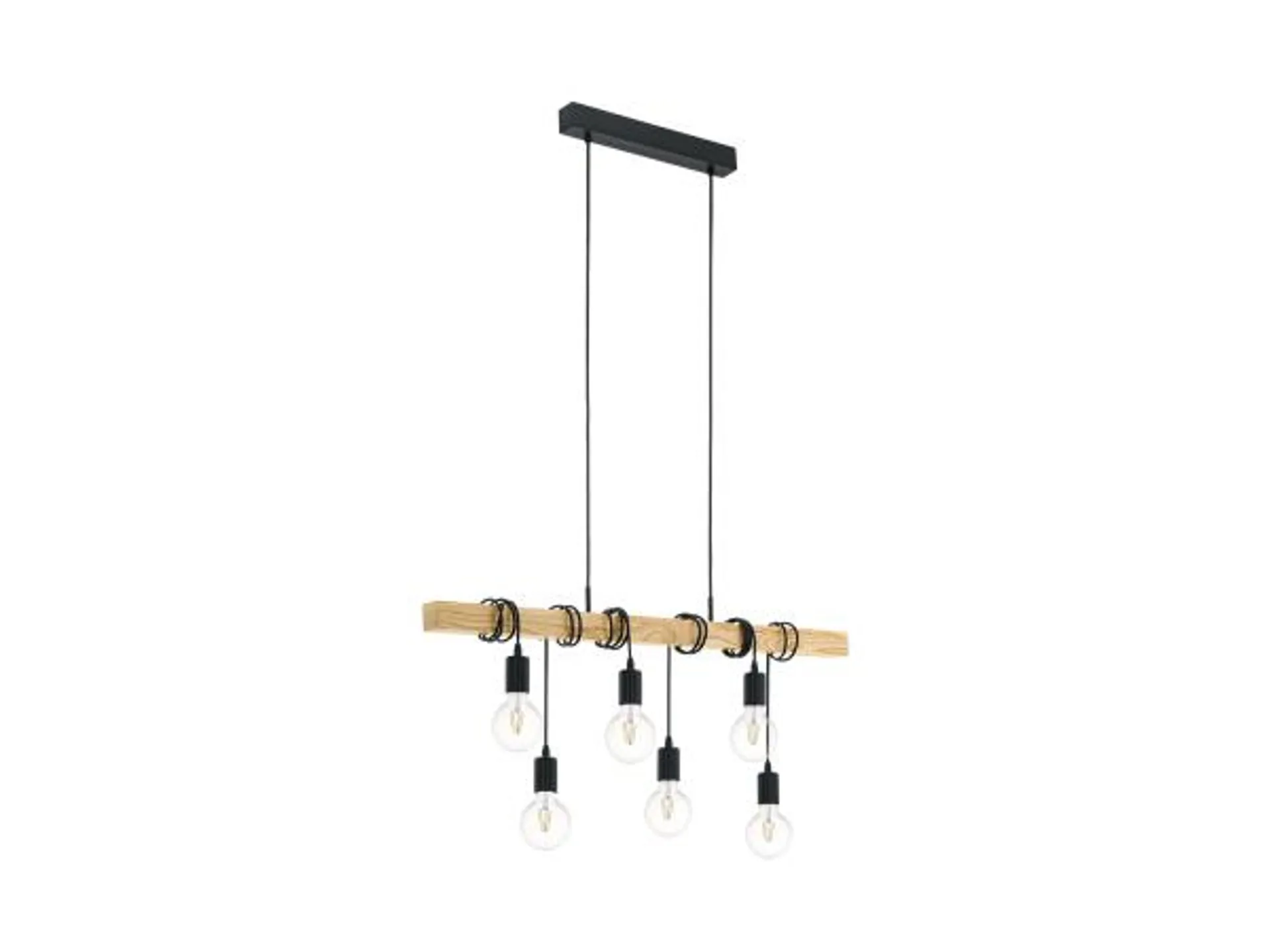 Hanglamp TOWNSHEND - Hout & Zwart Metaal