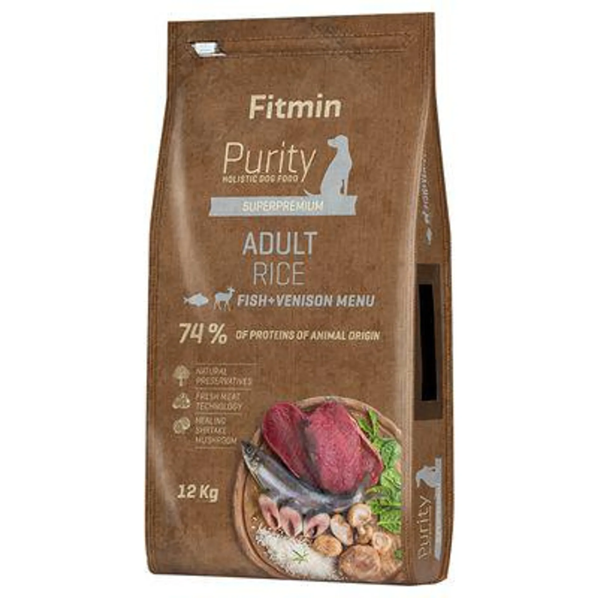 Fitmin Dog Purity Adult Rice, poisson avec cerf