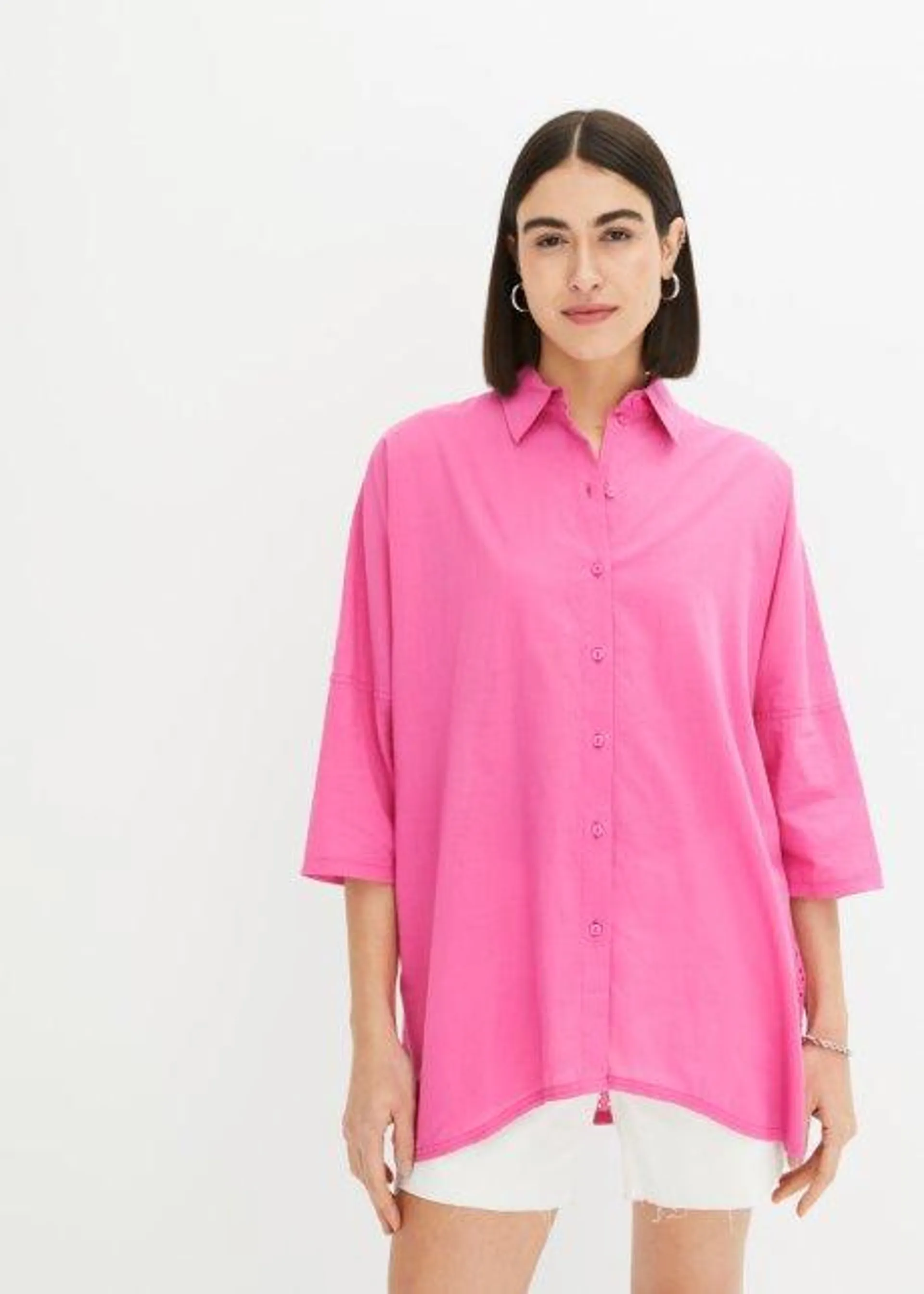 Chemisier oversize avec dos en broderie anglaise