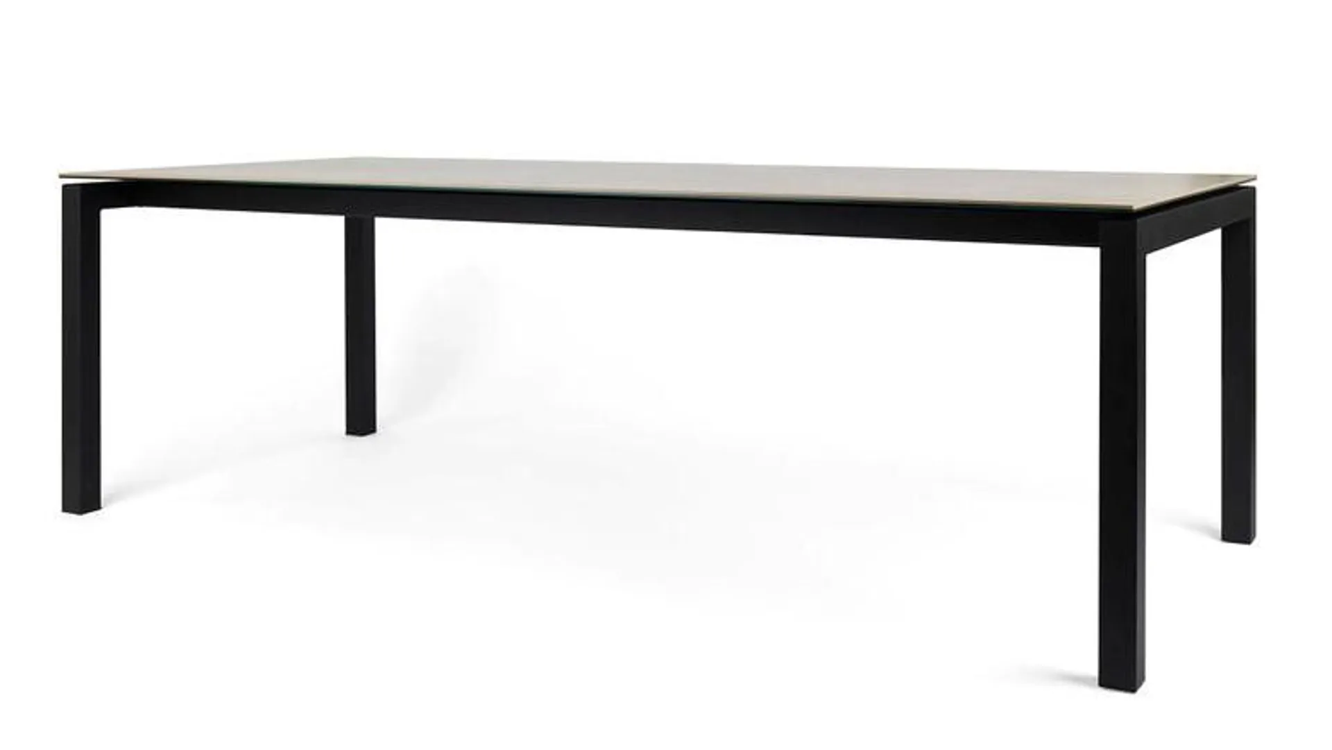 Uitschuifbare eettafel keramiek 240/300x100cm - beige/zwart