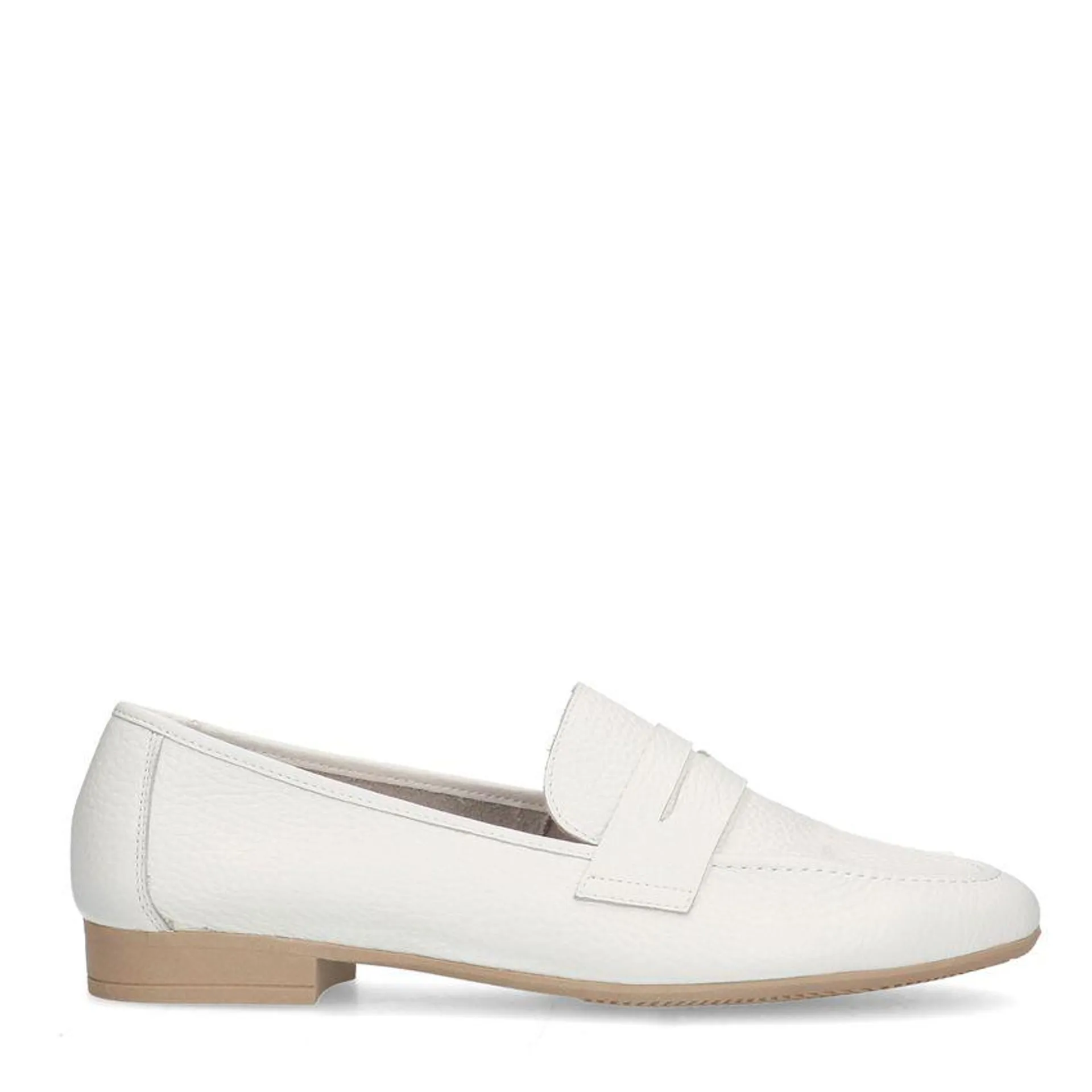 Witte leren loafers