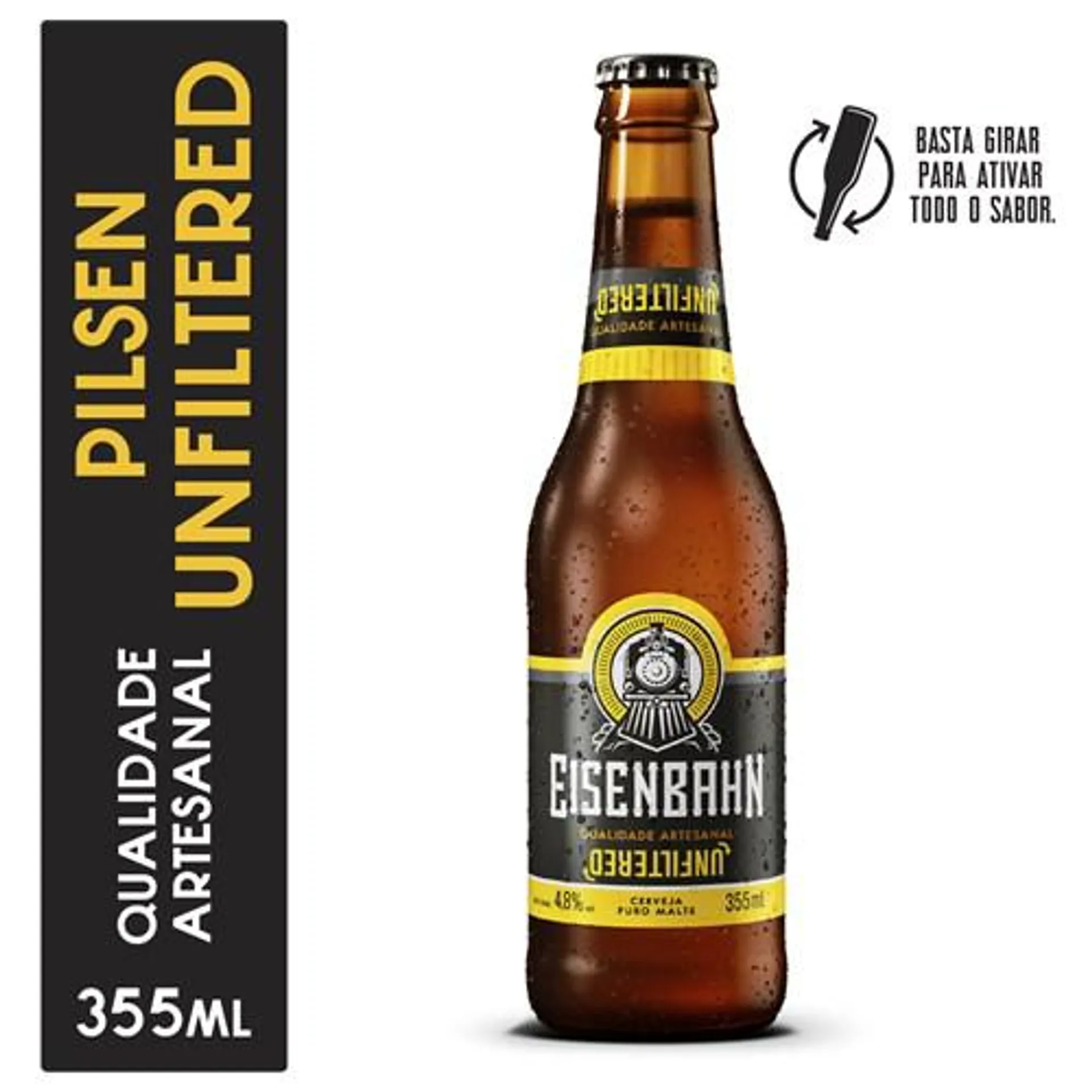 Cerveja Eisenbahn Pilsen Puro Malte Unfiltered 355ml