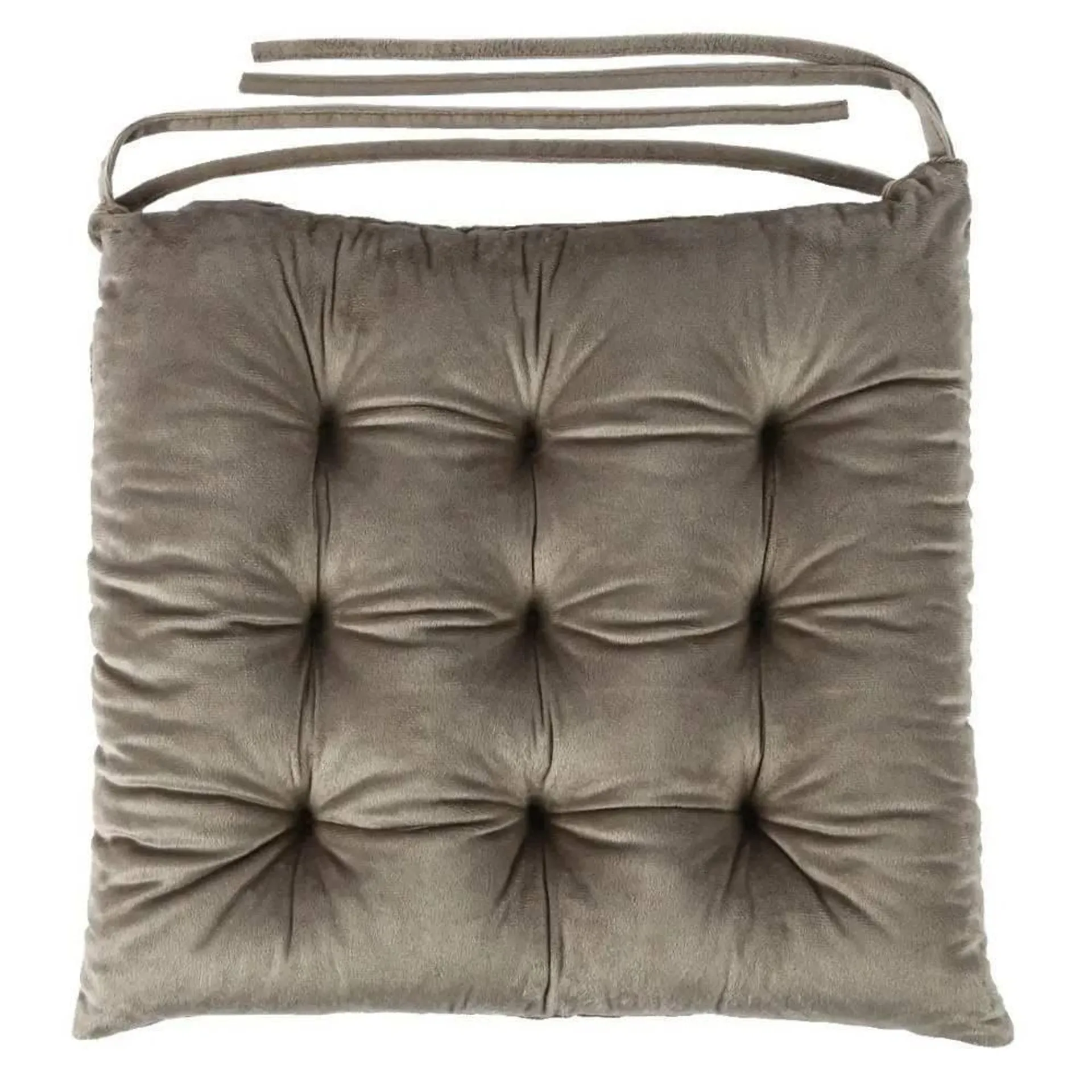 Almofada Para Assento Futton 42X42cm Veludo Italiano - Taupe