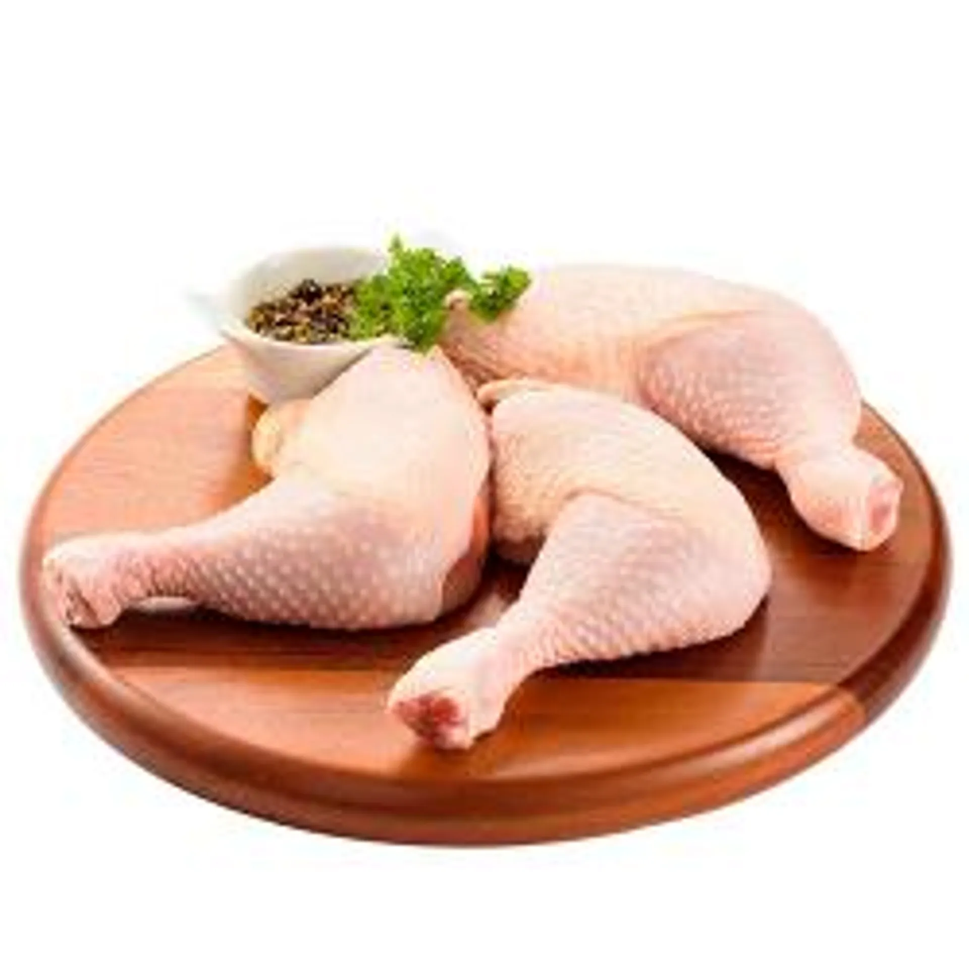 Coxa e sobrecoxa de frango sem dorso congelada (aprox. 1,5kg a un)