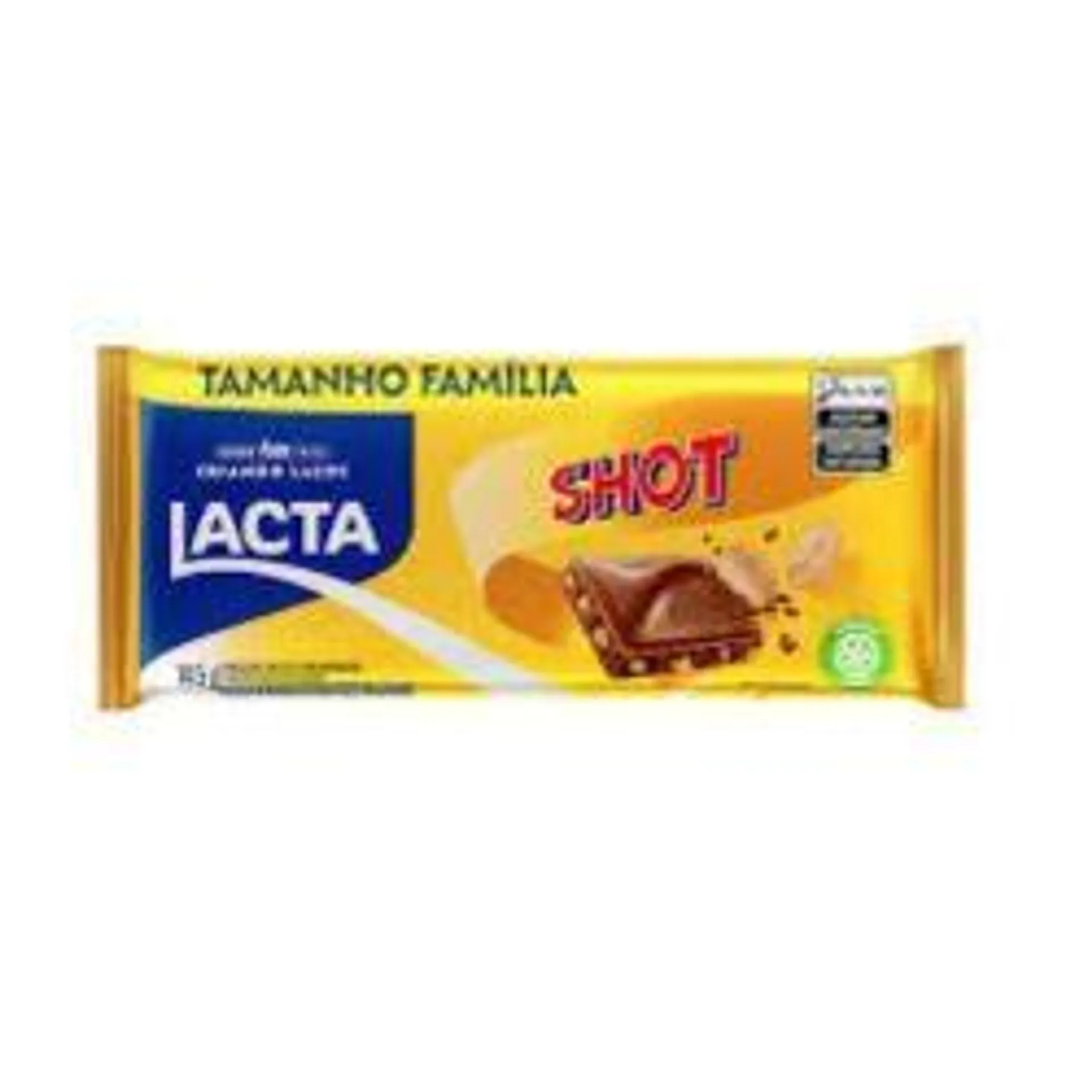 Chocolate Ao Leite Com Amendoim Lacta Shot Pct 145g Tamanho Família