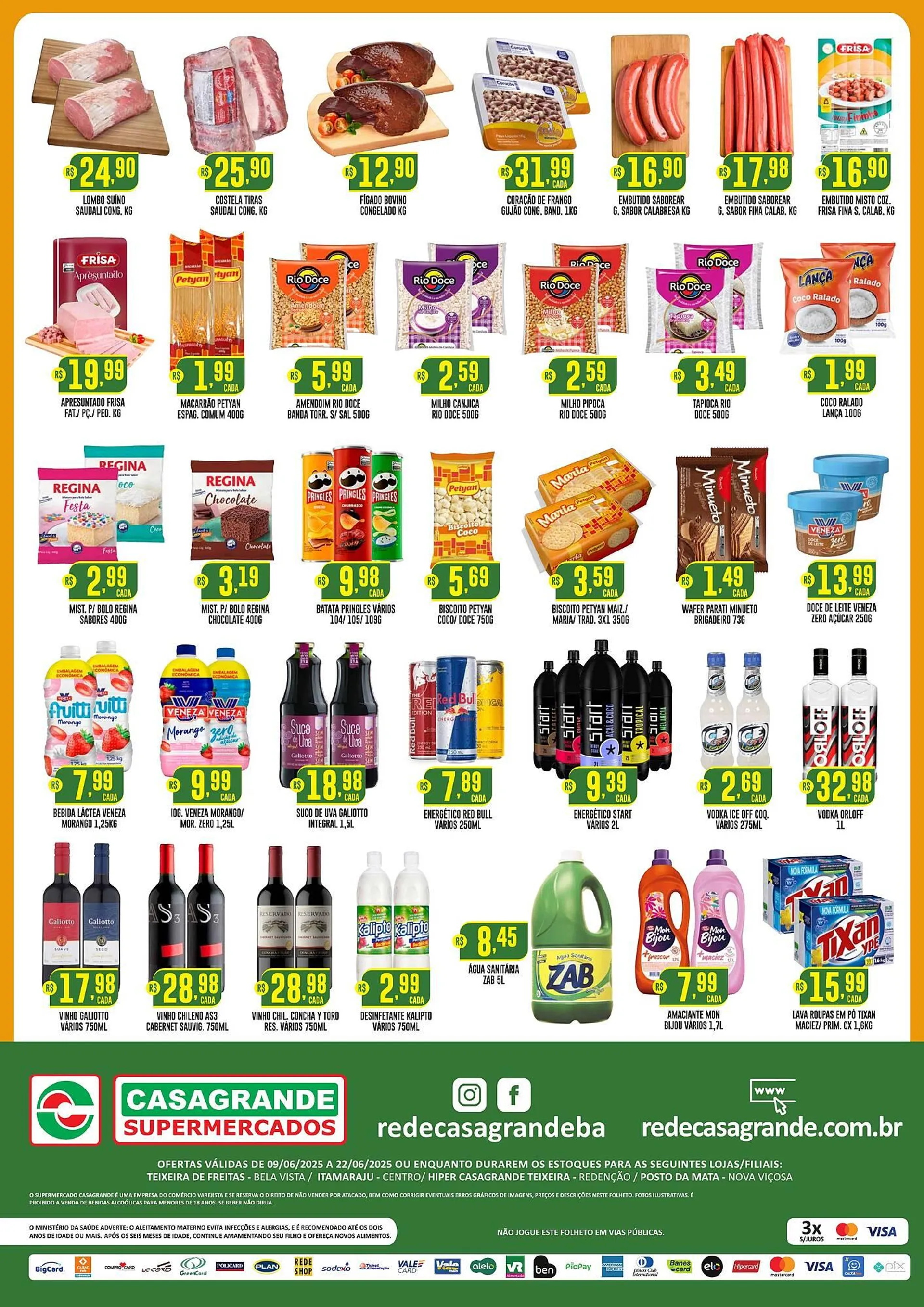Encarte de Catálogo Casagrande Supermercados 9 de junho até 22 de junho 2025 - Pagina 2