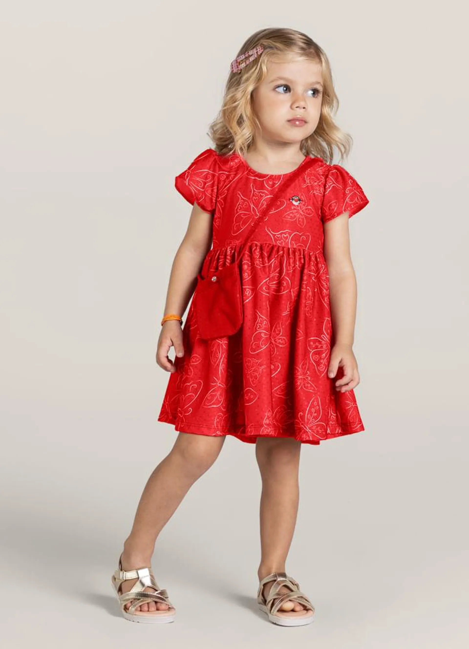 Vestido em cotton infantil menina Brandili