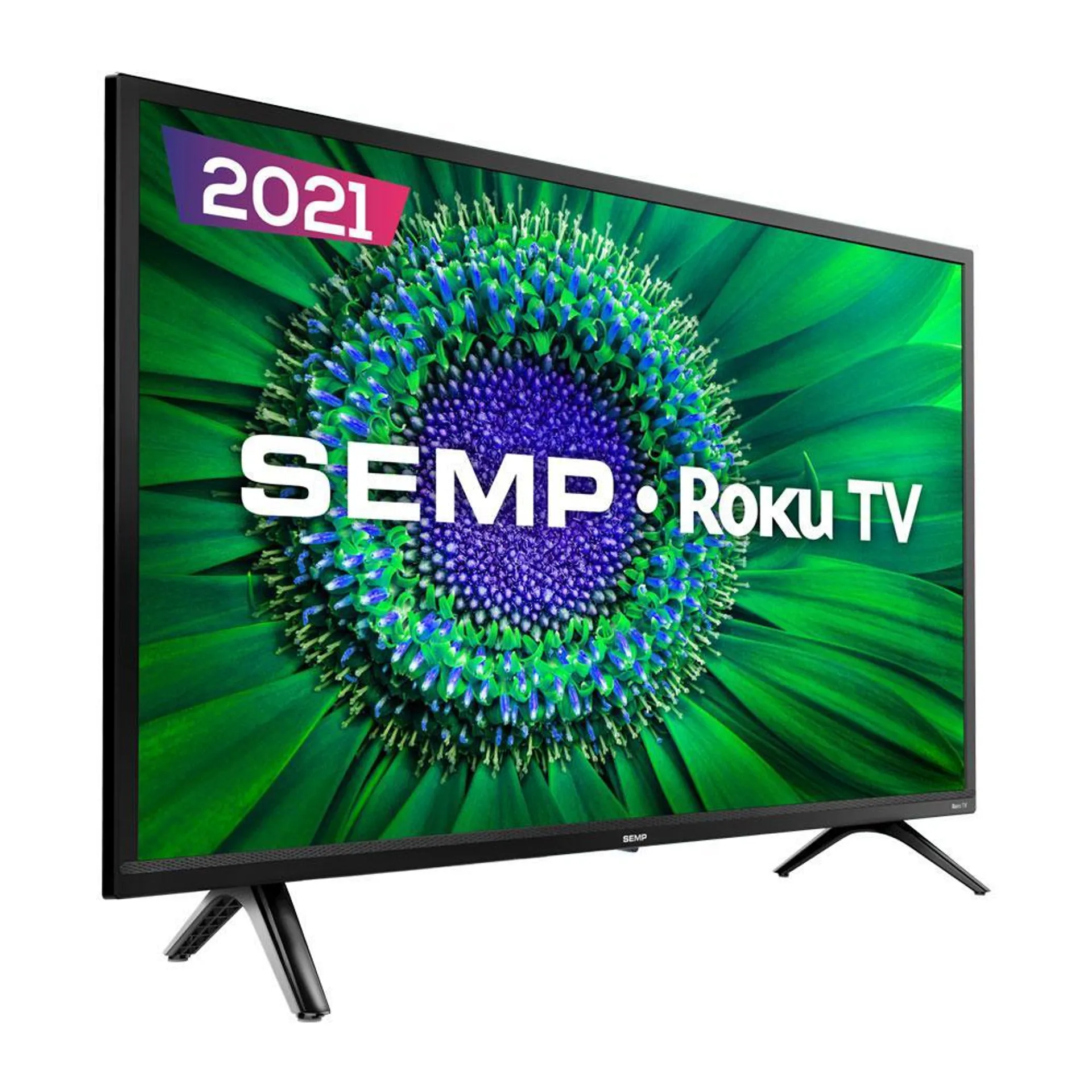 Smart TV Led 43" Full HD Semp RR5500 Roku USB 3 HDMI Preta