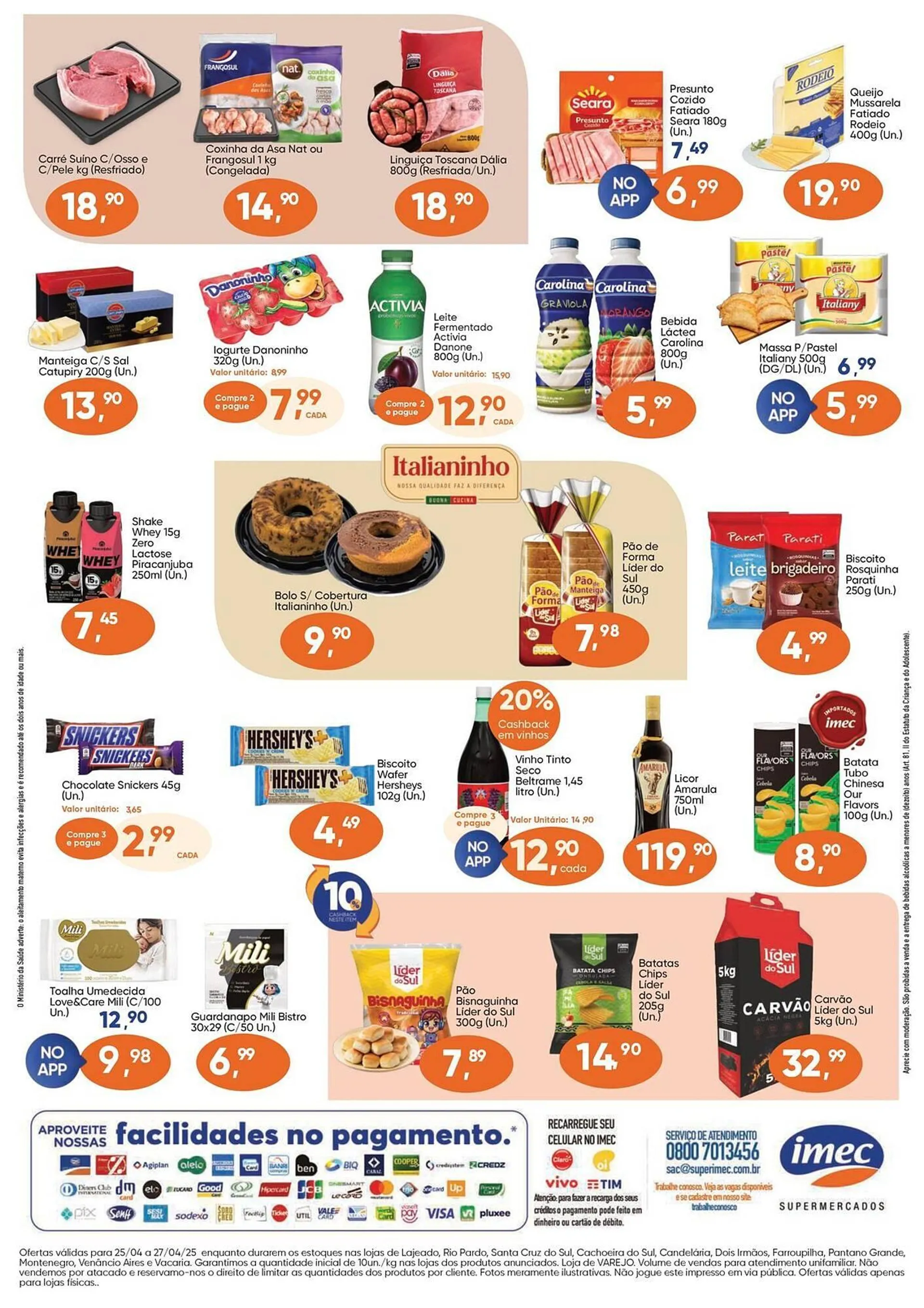Encarte de Catálogo Imec Supermercados 25 de abril até 27 de abril 2025 - Pagina 2