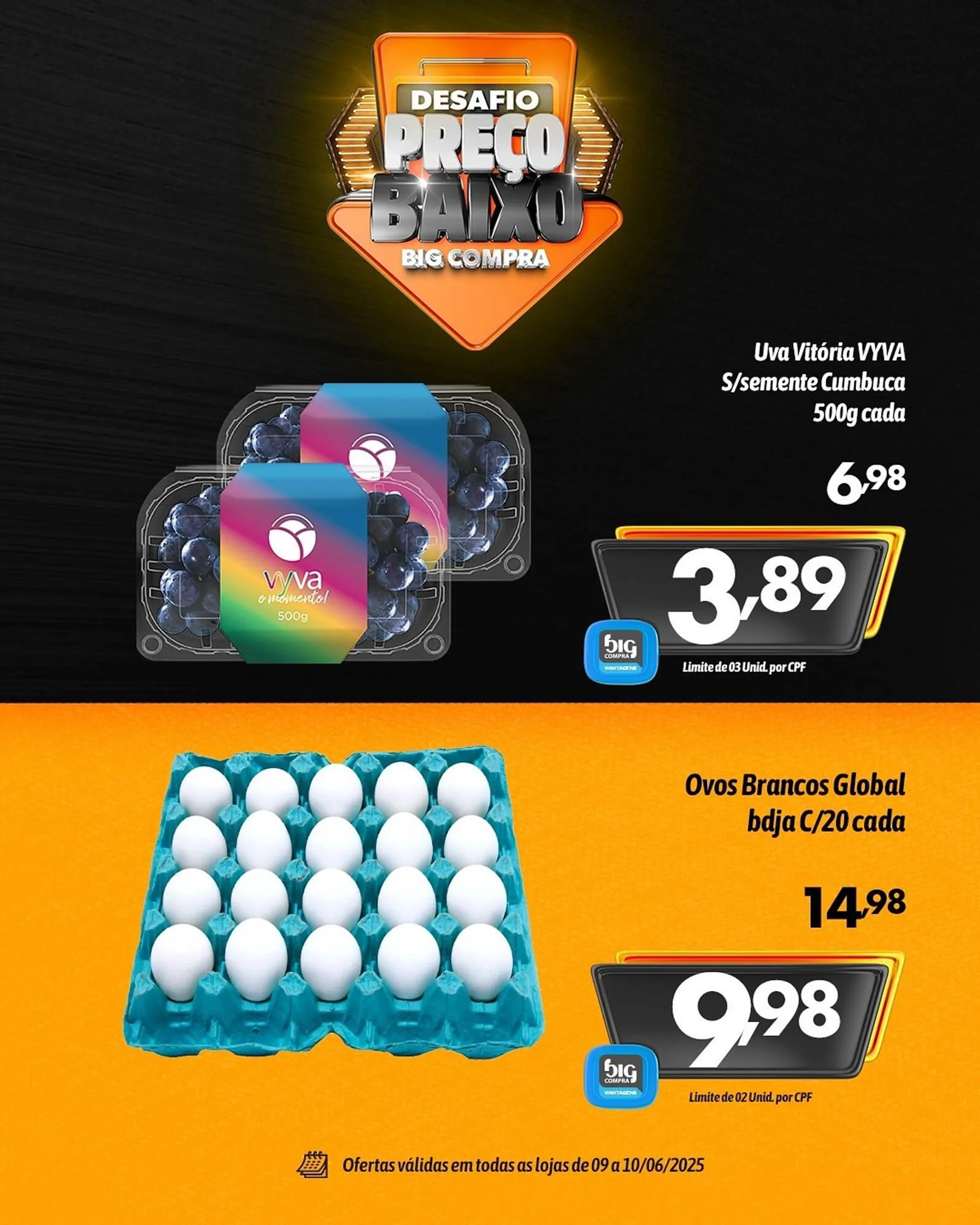 Encarte de Catálogo Supermercados Big Compra 9 de junho até 10 de junho 2025 - Pagina 2
