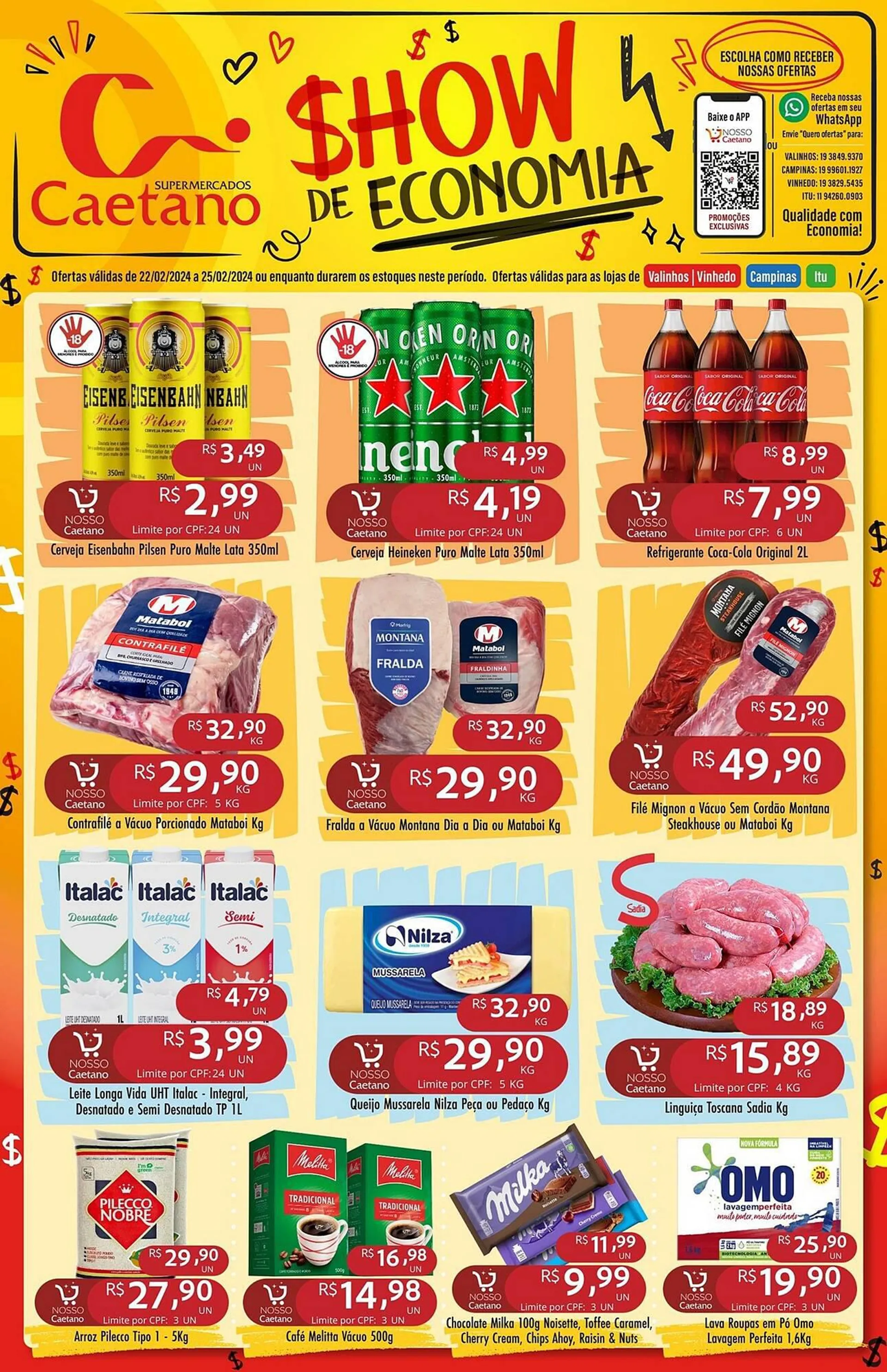 Encarte de Catálogo Supermercados Caetano 22 de fevereiro até 25 de fevereiro 2024 - Pagina 