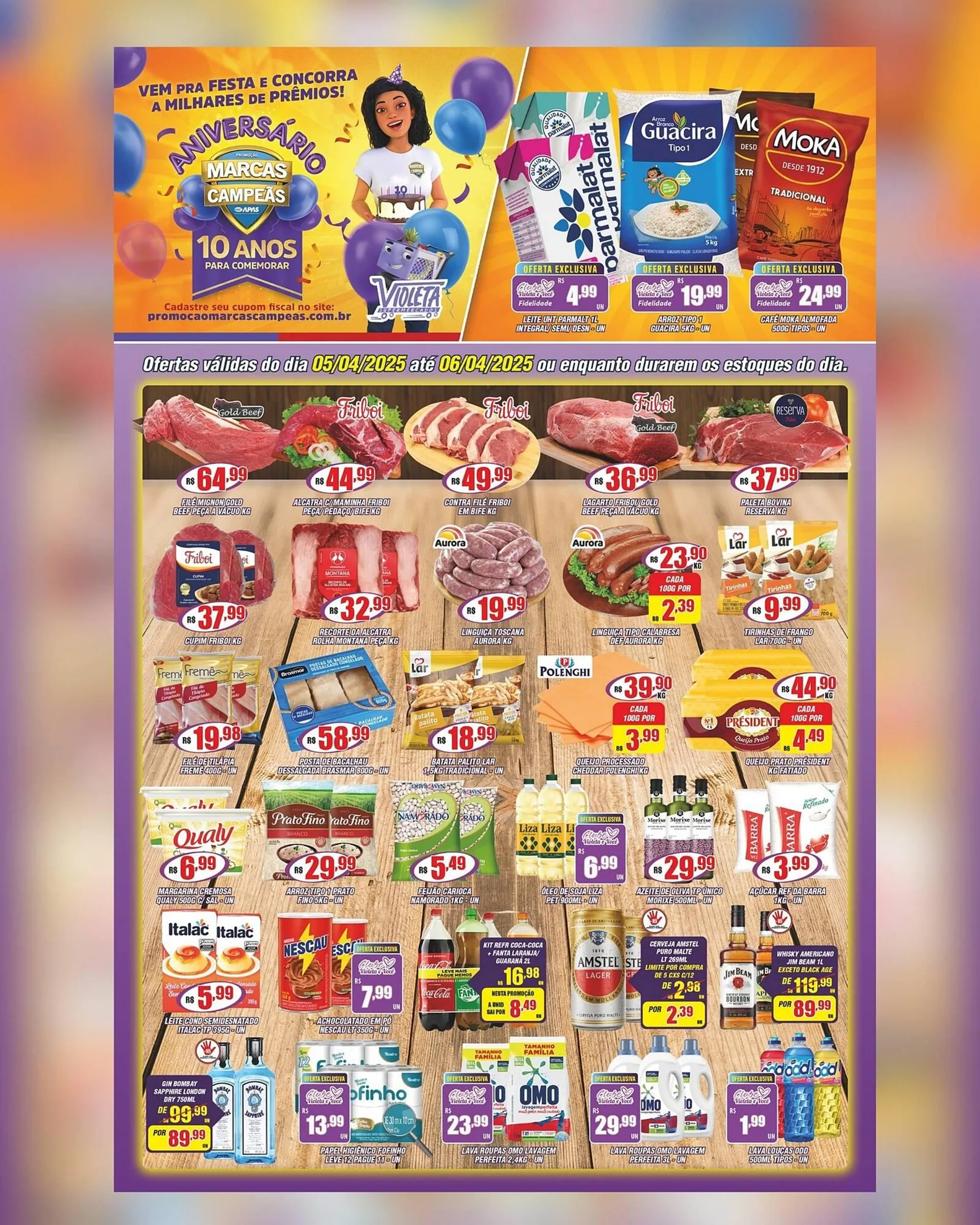 Encarte de Catálogo Violeta Supermercados 5 de abril até 6 de abril 2025 - Pagina 1