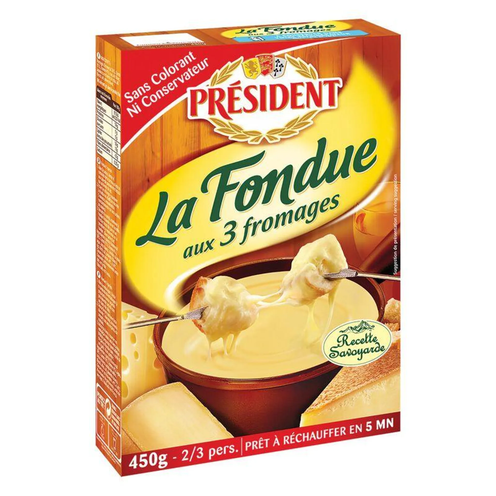 Queijo Fondue President 450g 3 Queijos