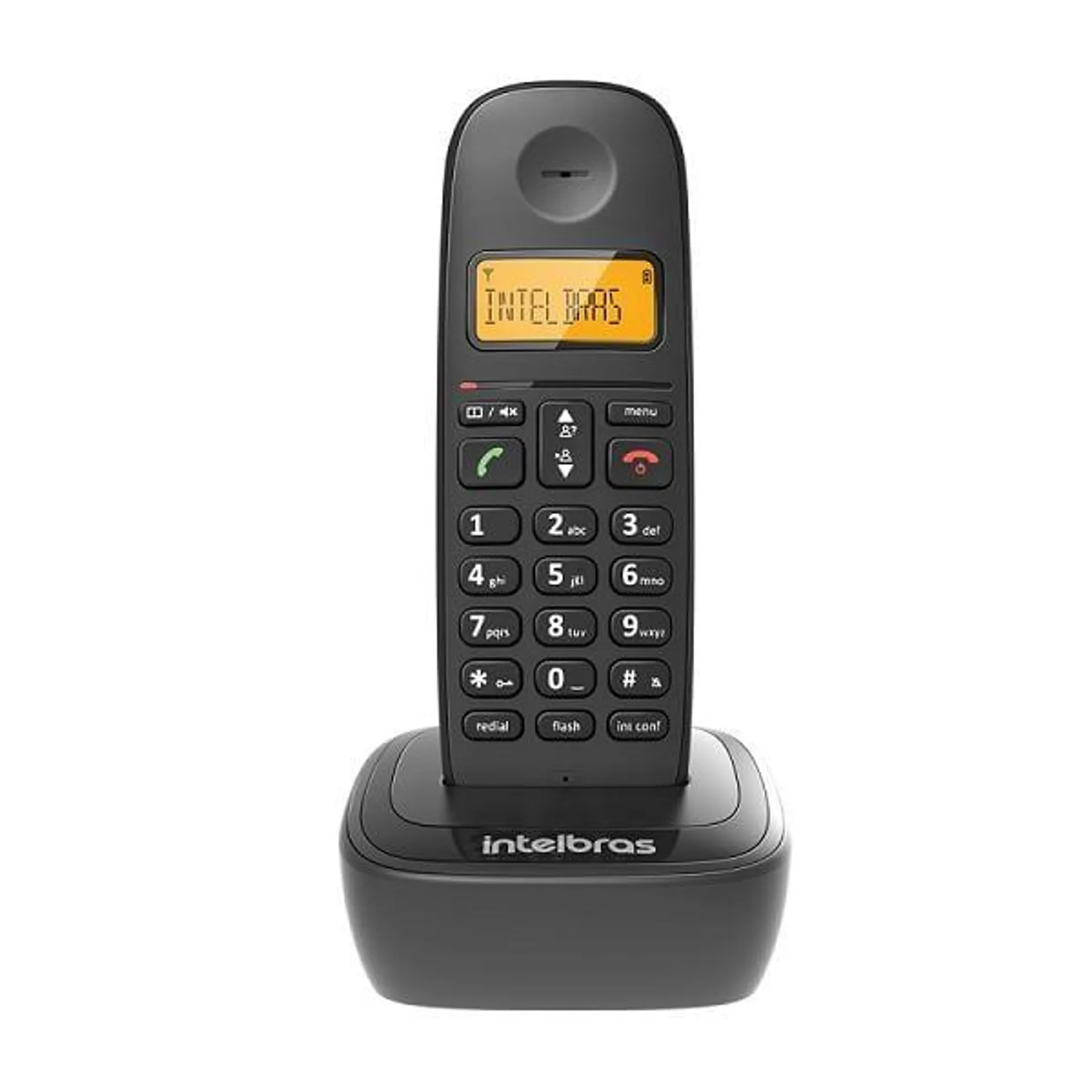 Telefone sem fio com display luminoso preto TS2510, Modelo 4122510, INTELBRAS