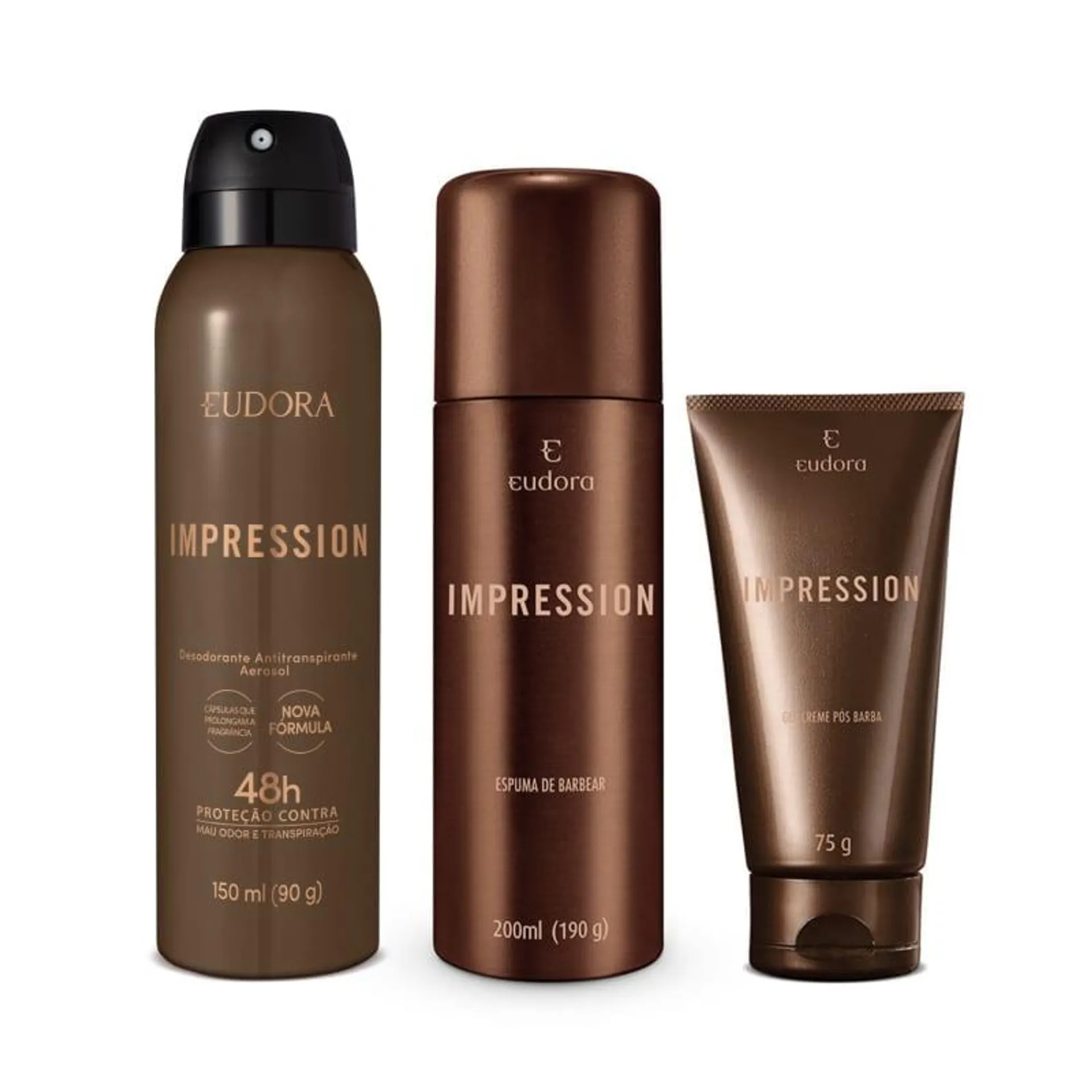 Combo Impression Desodorante Aerosol 150ml + Espuma para Barbear 200ml + Gel pós Barba 75g