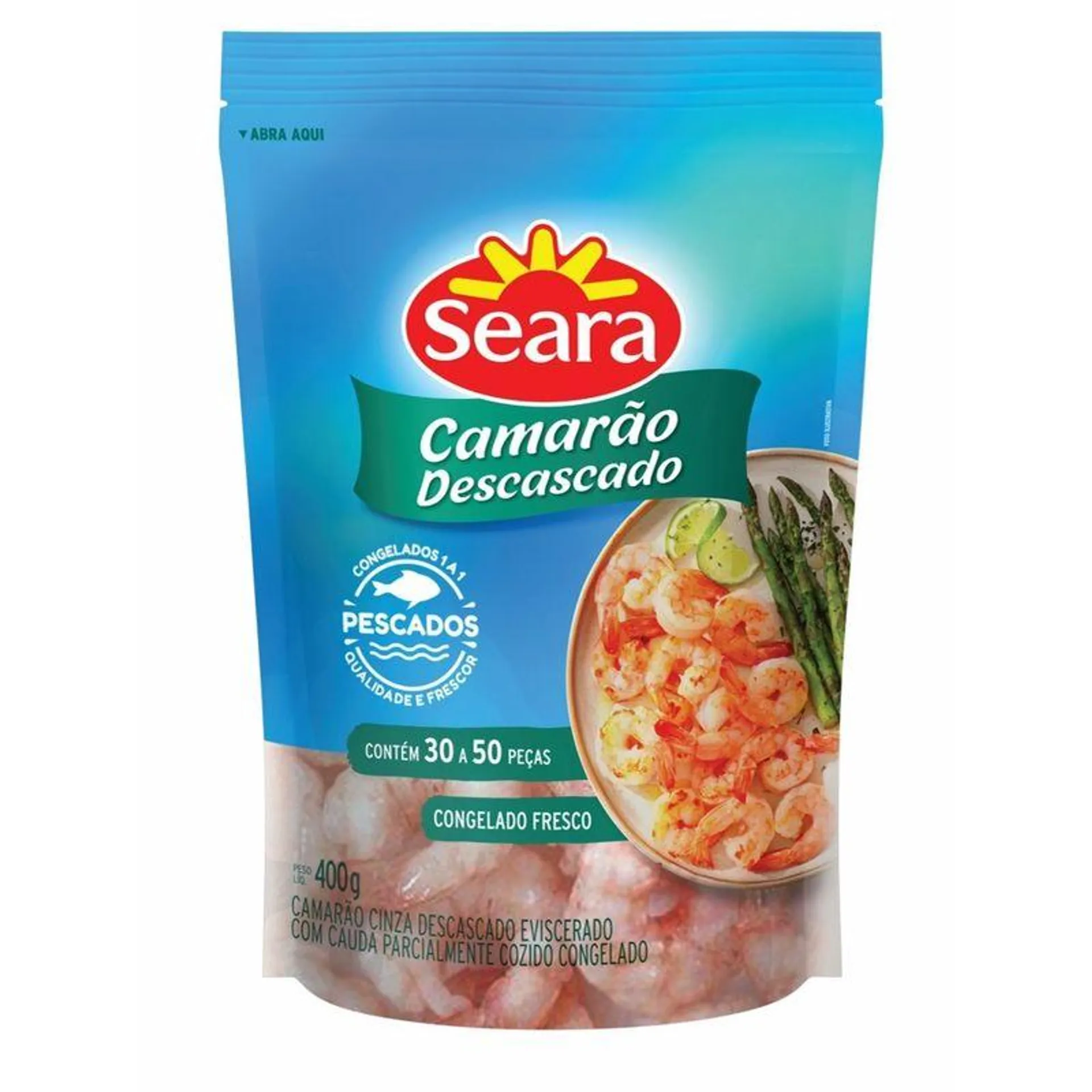 Camarão descascado 30/50 Seara Pescados 400g