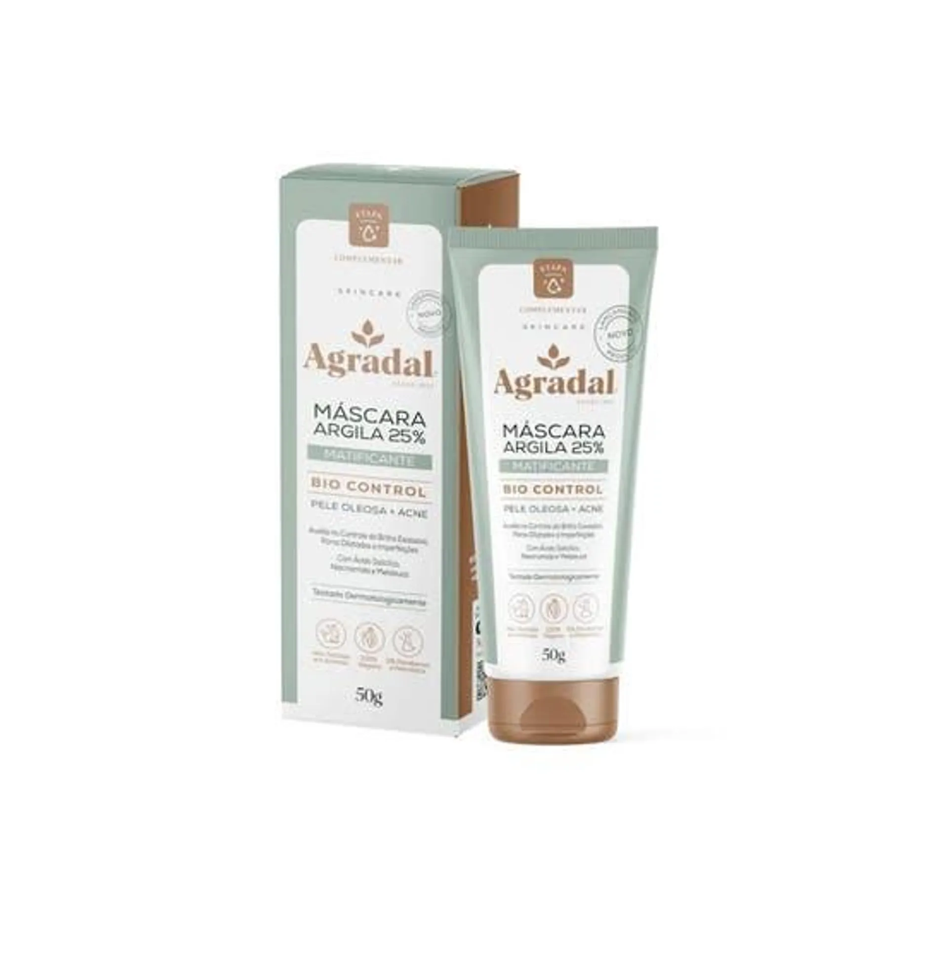 Mascara Facial Agradal Argila 25% Matificante Bio Control 50gr