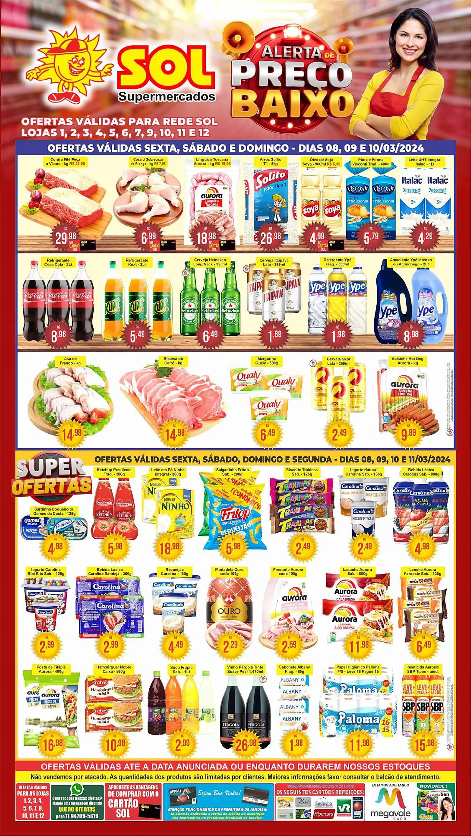 Encarte de Catálogo Sol Supermercados 8 de março até 10 de março 2024 - Pagina 1