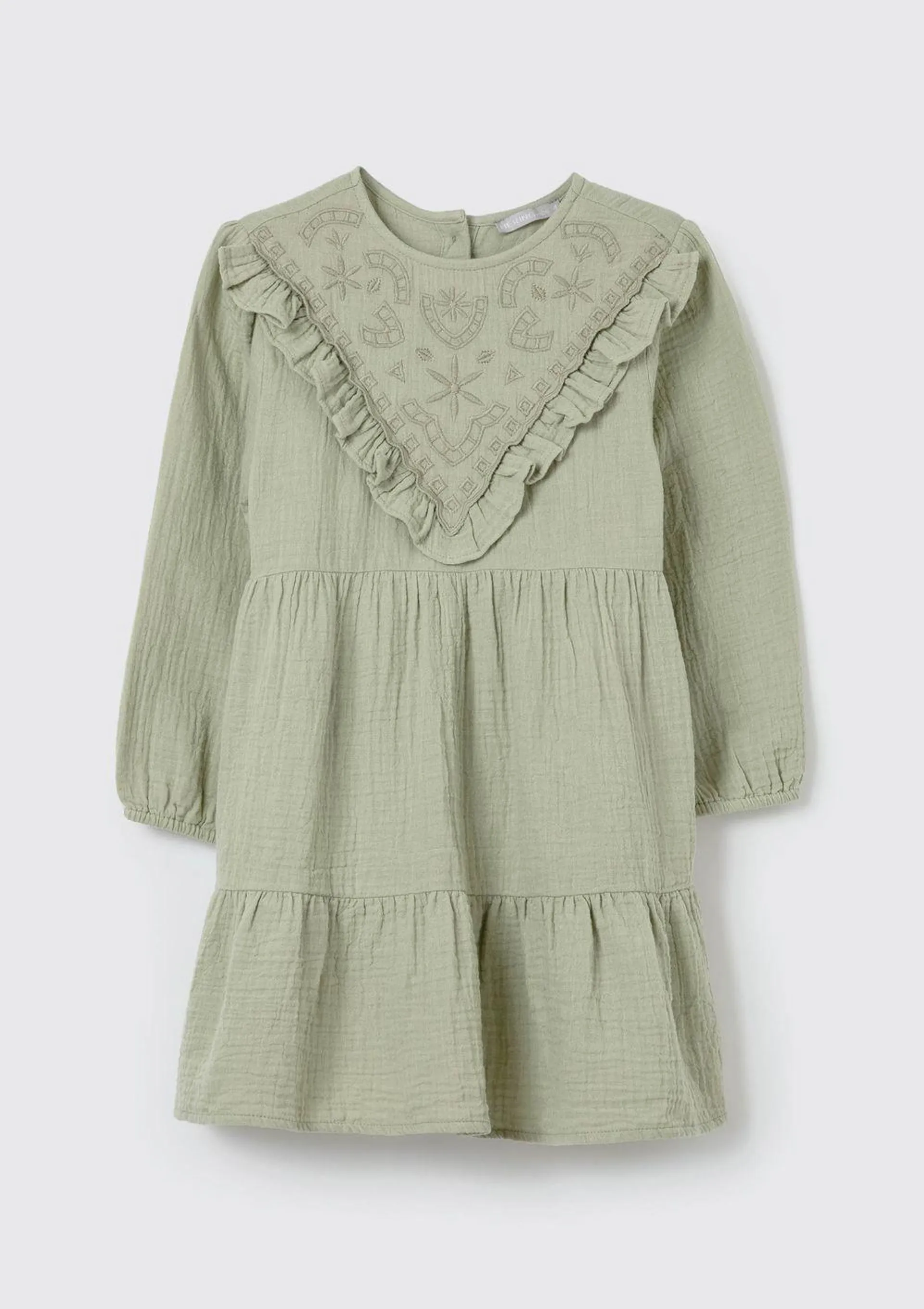 Vestido Infantil Toddler Com Bordados - Verde