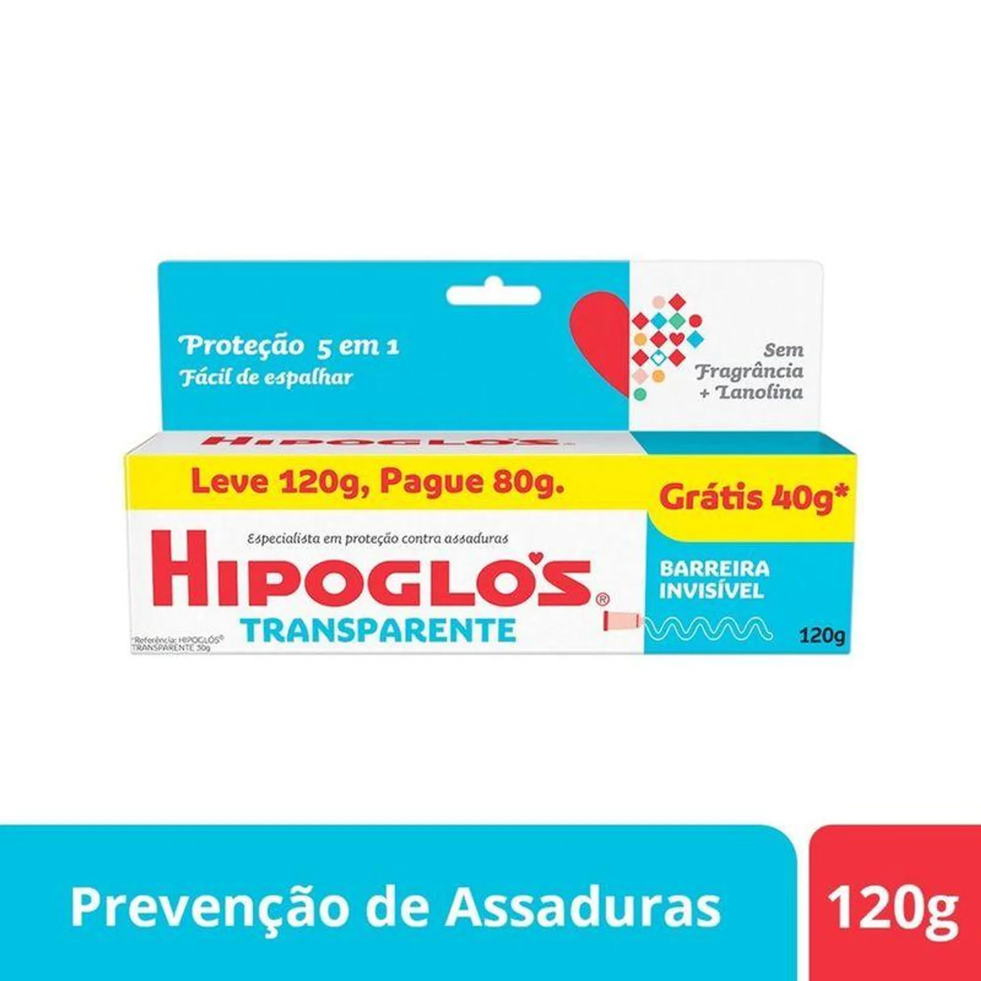 Hipoglos Transparente Sem Fragancia + Lanolina Leve 120g E Pague 80g