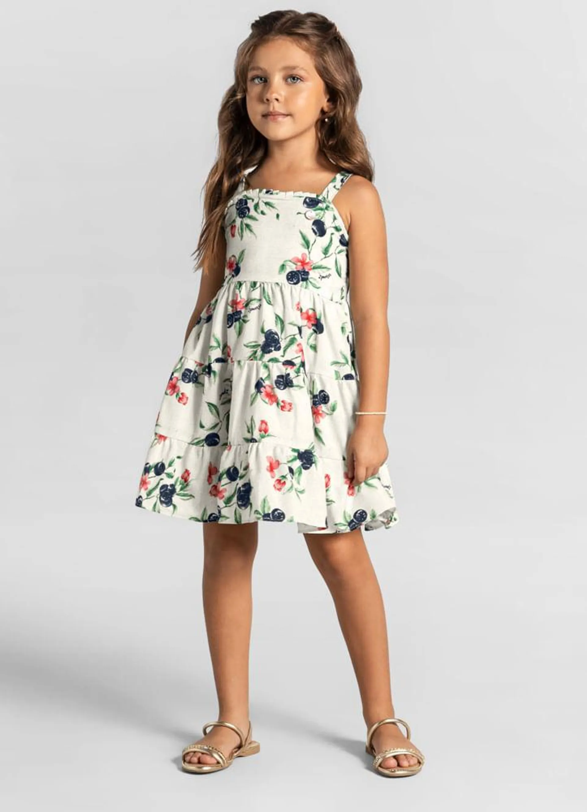 Vestido com alças infantil Mundi