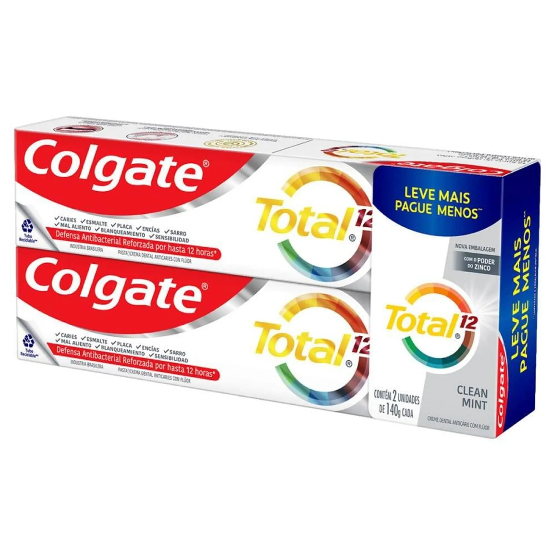 Kit Creme Dental Colgate Total 12 Clean Mint 140g - 2 Unidades