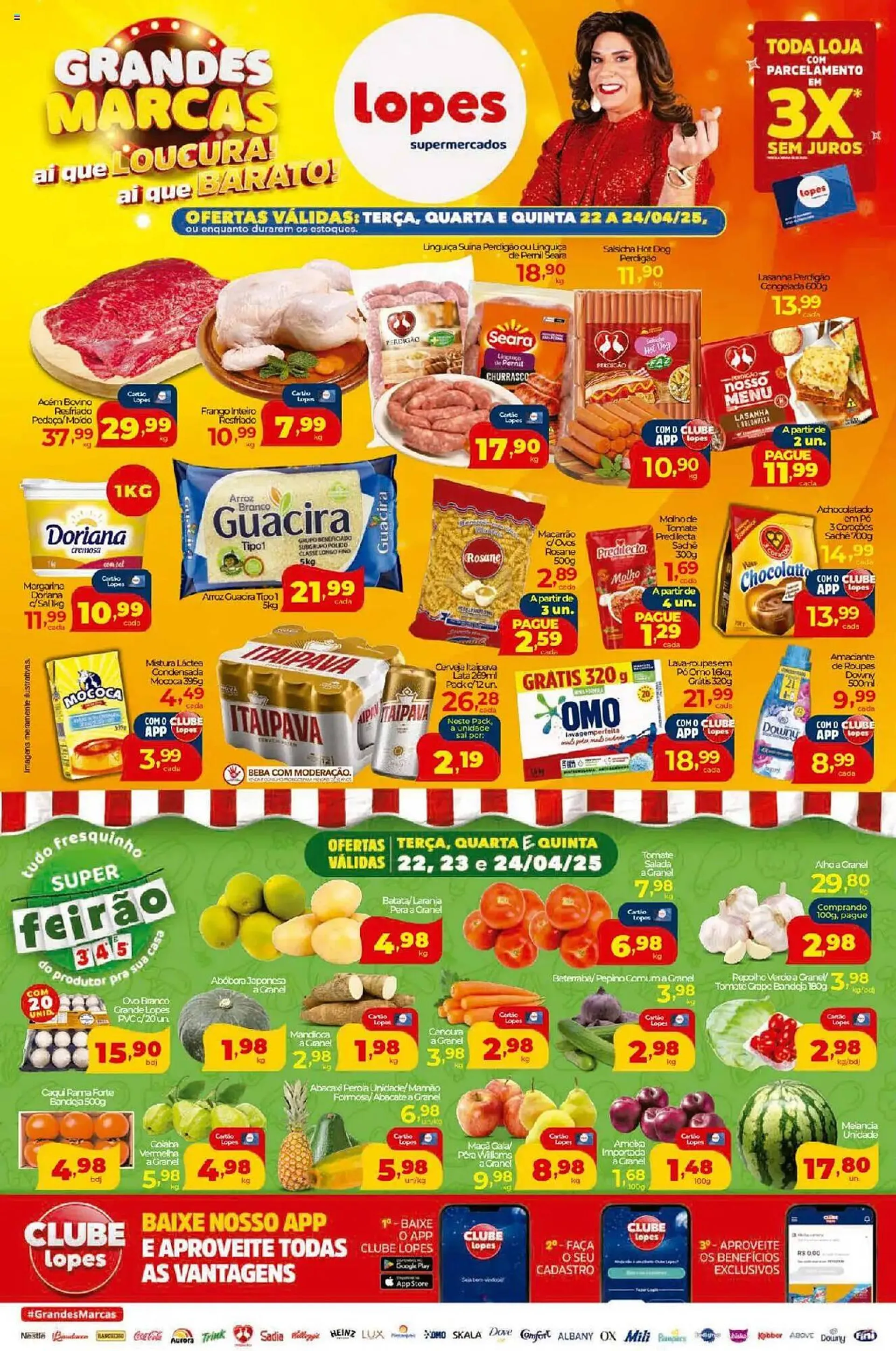 Encarte de Catálogo Lopes Supermercados 22 de abril até 24 de abril 2025 - Pagina 1