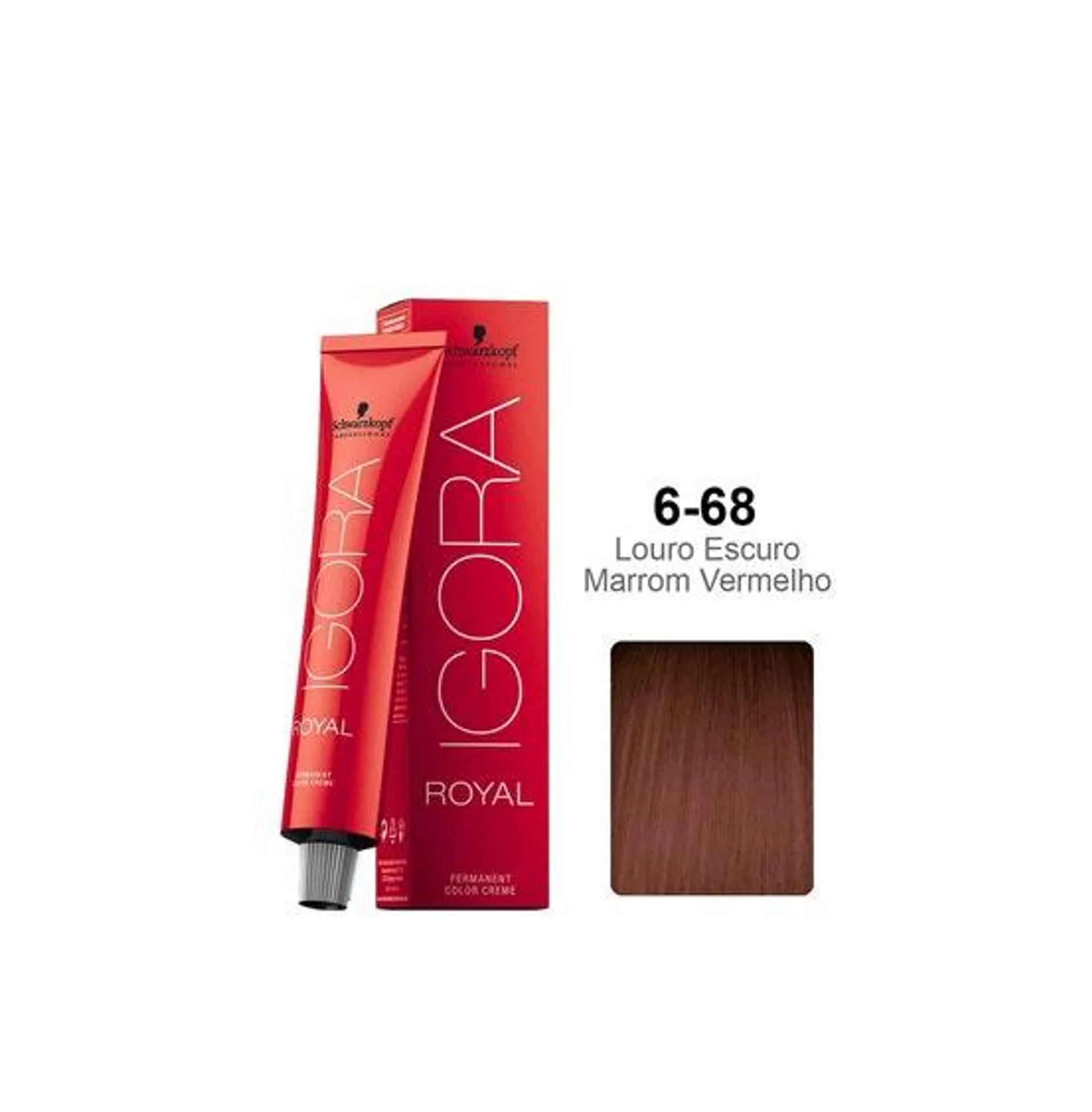 Tintura Schwarzkopf Igora Royal 6.68 Louro Escuro Marrom Vermelho