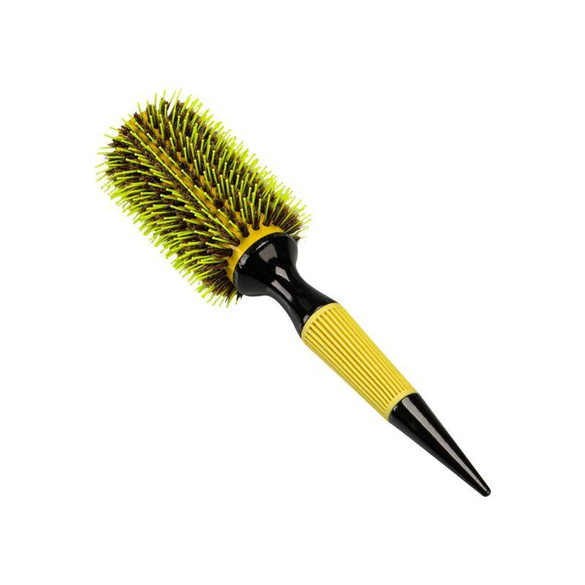 Escova de Cabelo Térmica 33mm Com Cerdas Mistas Madeira Ceramic Yellow LS0011 - Lanossi