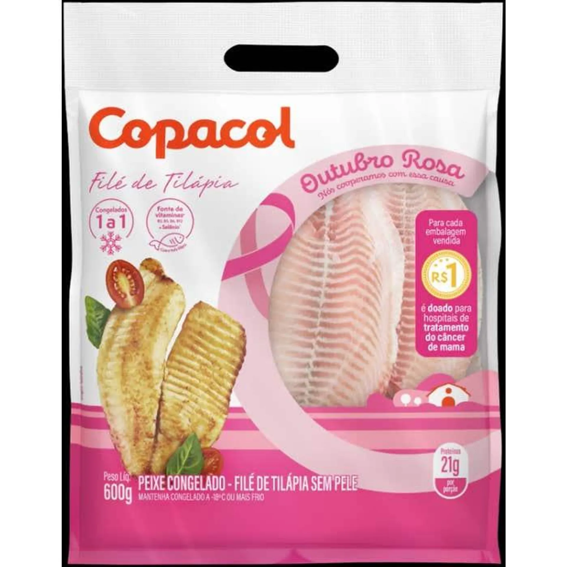 Filé De Tilápia Copacol In Natura Iqf Pacote Com 600g