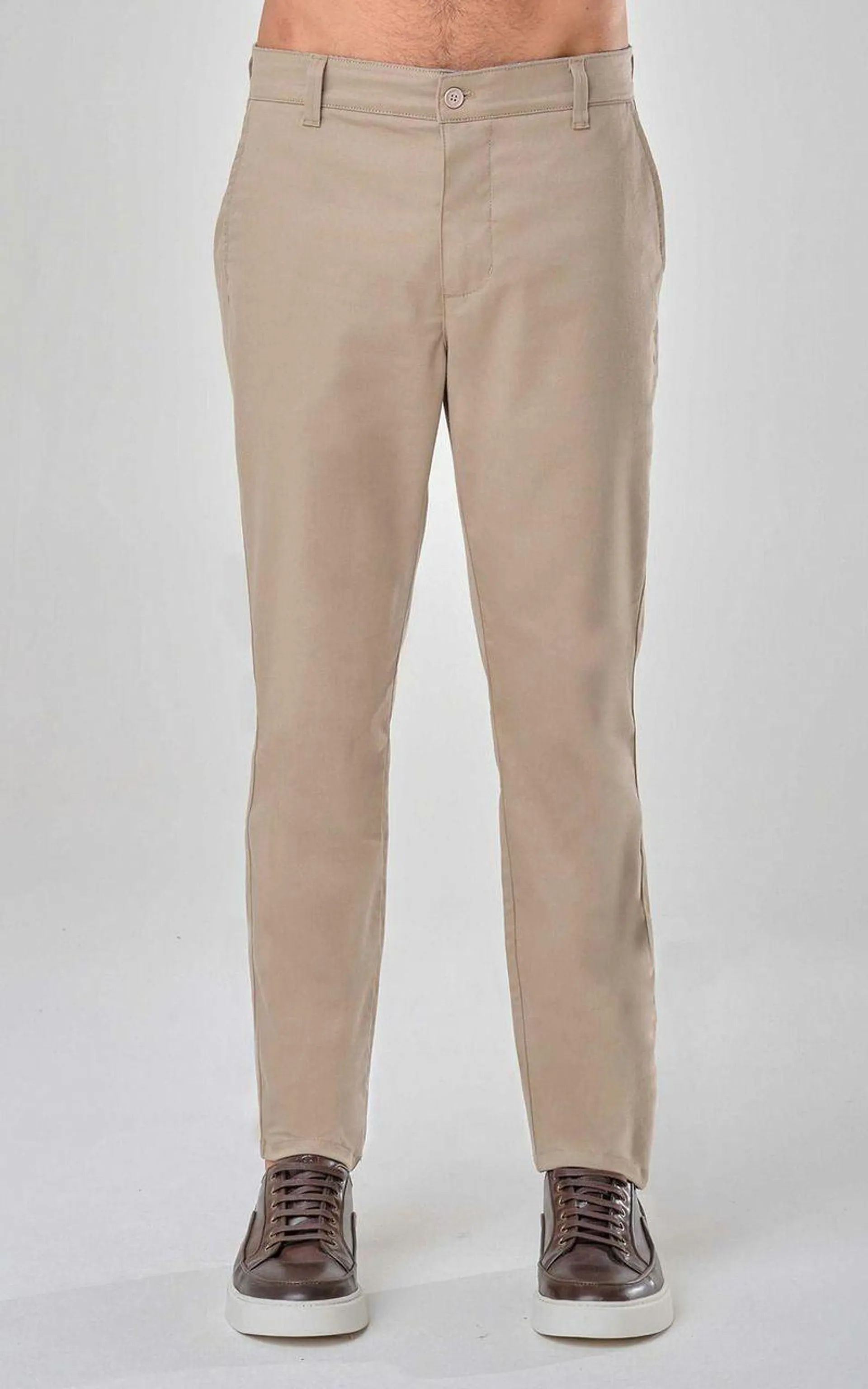 Calça Masculina Slim Casual Sarja - AREIA