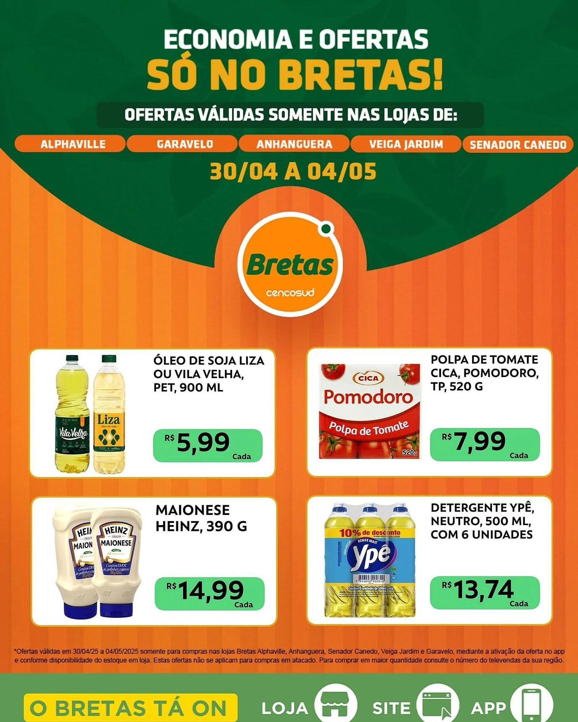 Encarte de Catálogo Supermercados Bretas 30 de abril até 4 de maio 2025 - Pagina 1