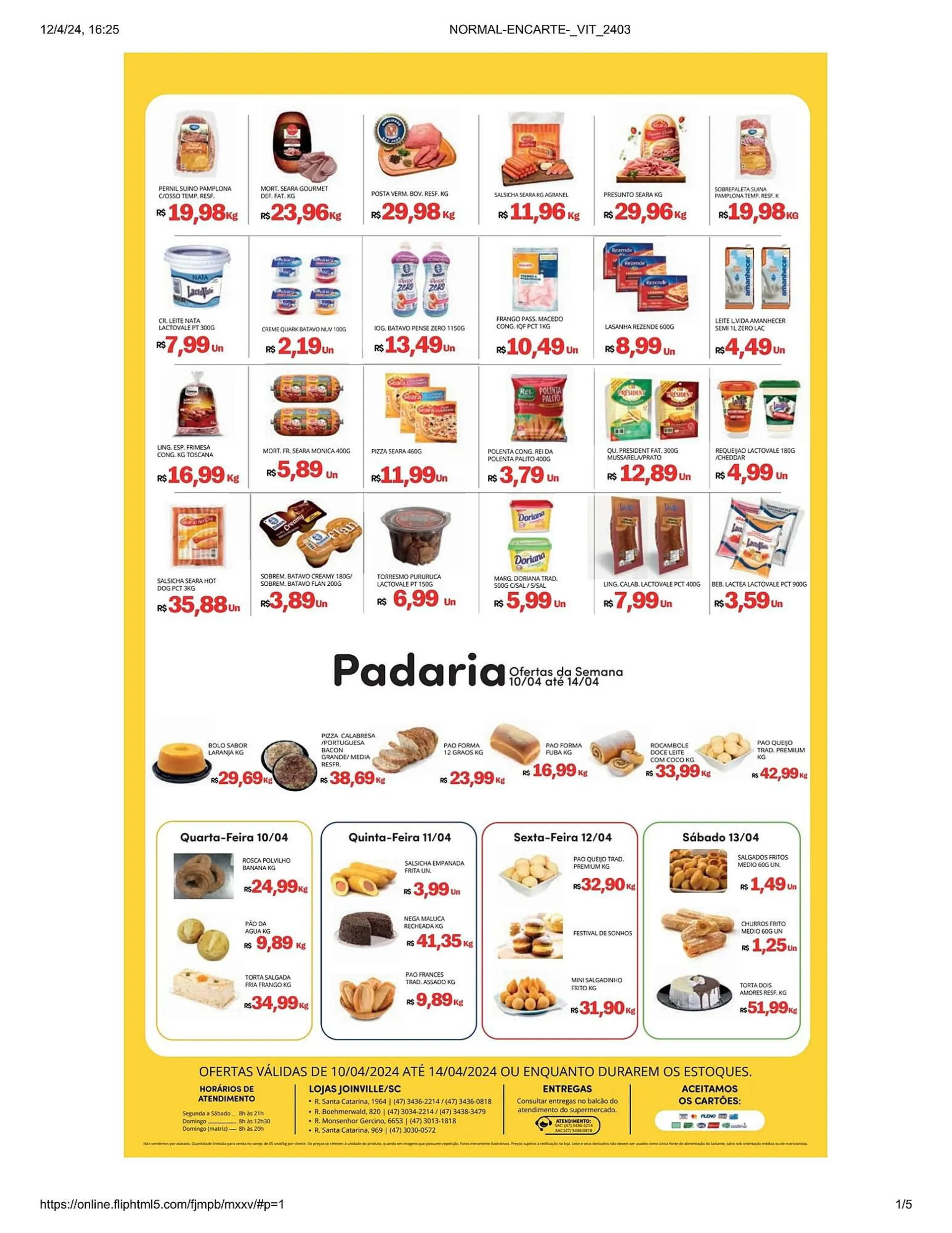 Encarte de Catálogo Supermercado Vitorino 10 de abril até 14 de abril 2024 - Pagina 1