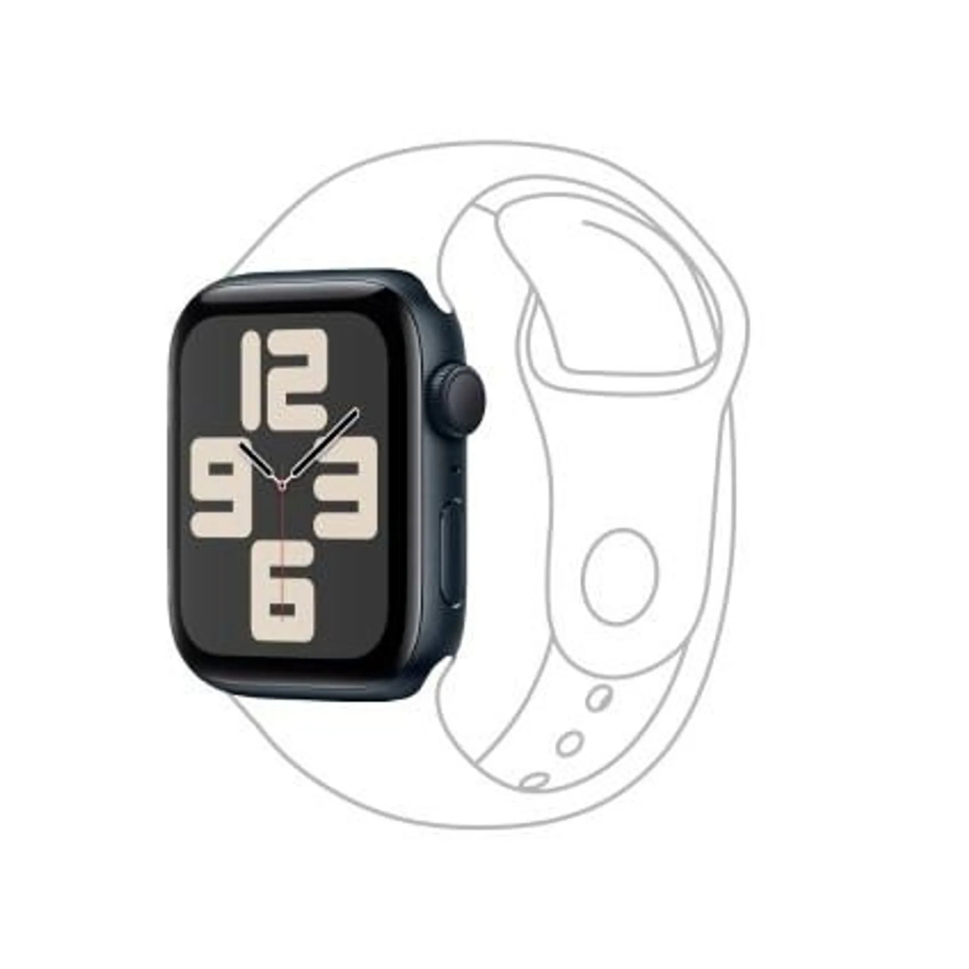 Seminovo Apple Watch SE GPS • Caixa meia-noite de alumínio – 44 mm Condição Execelente