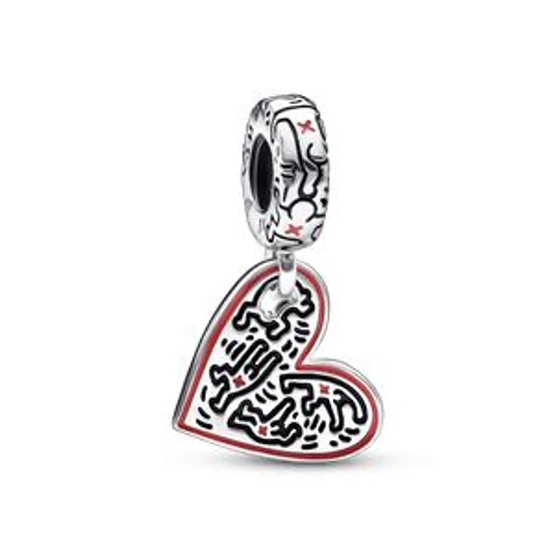 Charm Pendente Arte Em Linhas_ Pessoas E Coracao Keith Haring X Pandor