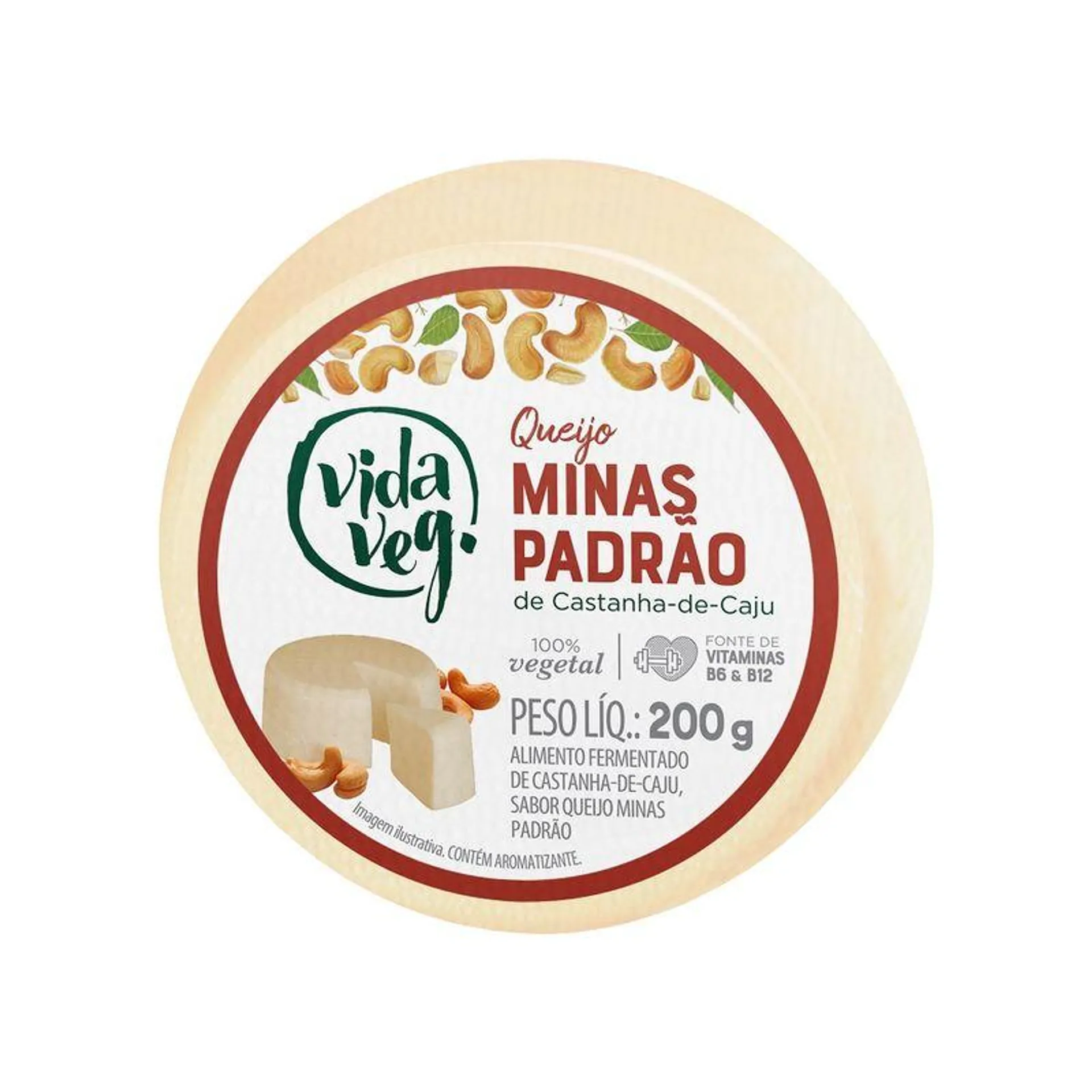 Queijo Minas Padrão Vegano Com Castanha De Caju Vida Veg 200 G