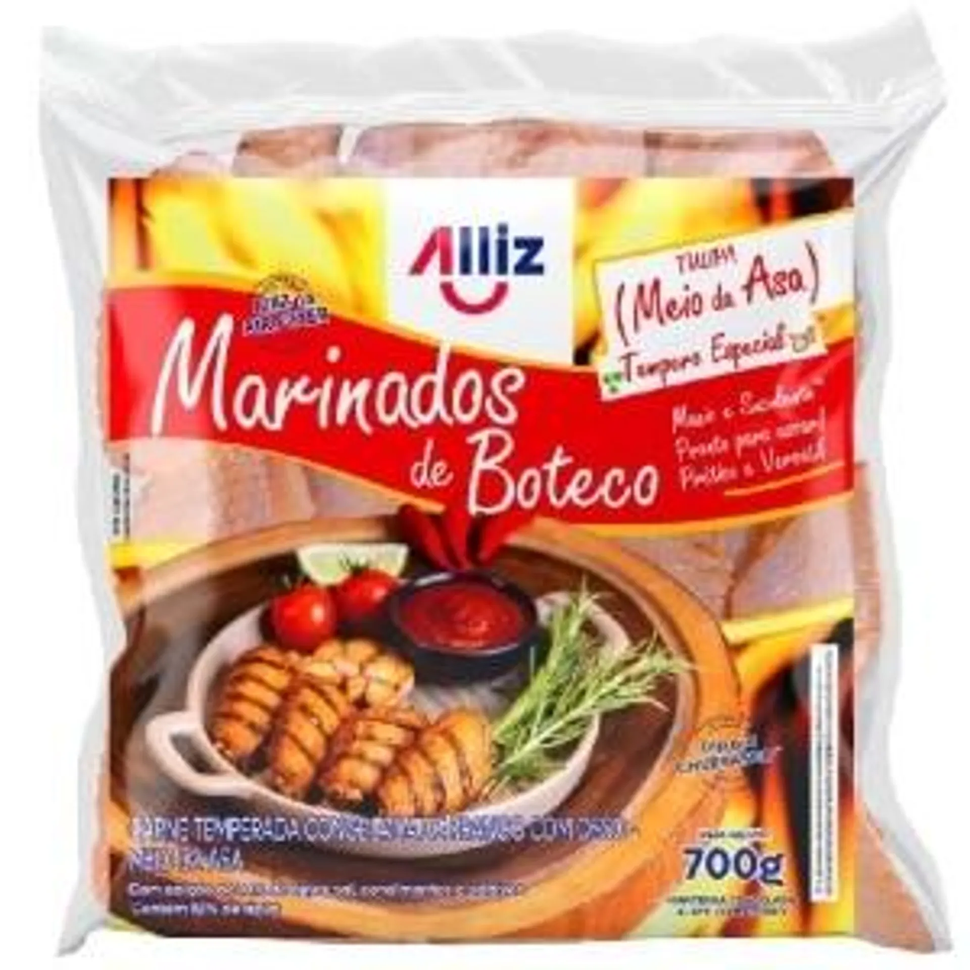 Meio da Asa Marinados de Boteco Temperado Alliz 700g